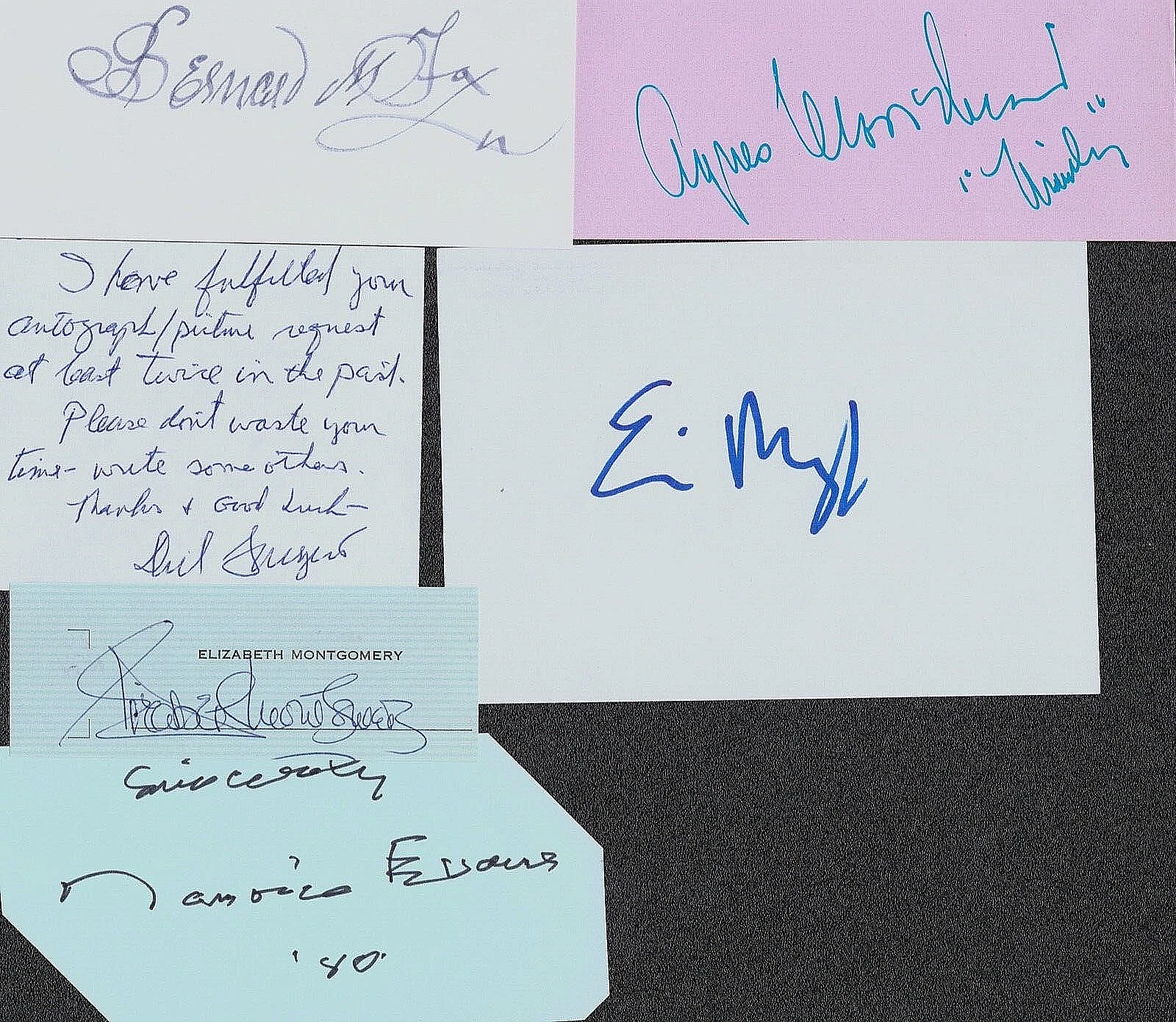 BEWITCHED MONTGOMERY EVANS SARGENT YORK MOOREHEAD +1 Signed Autograph Cards JSA
