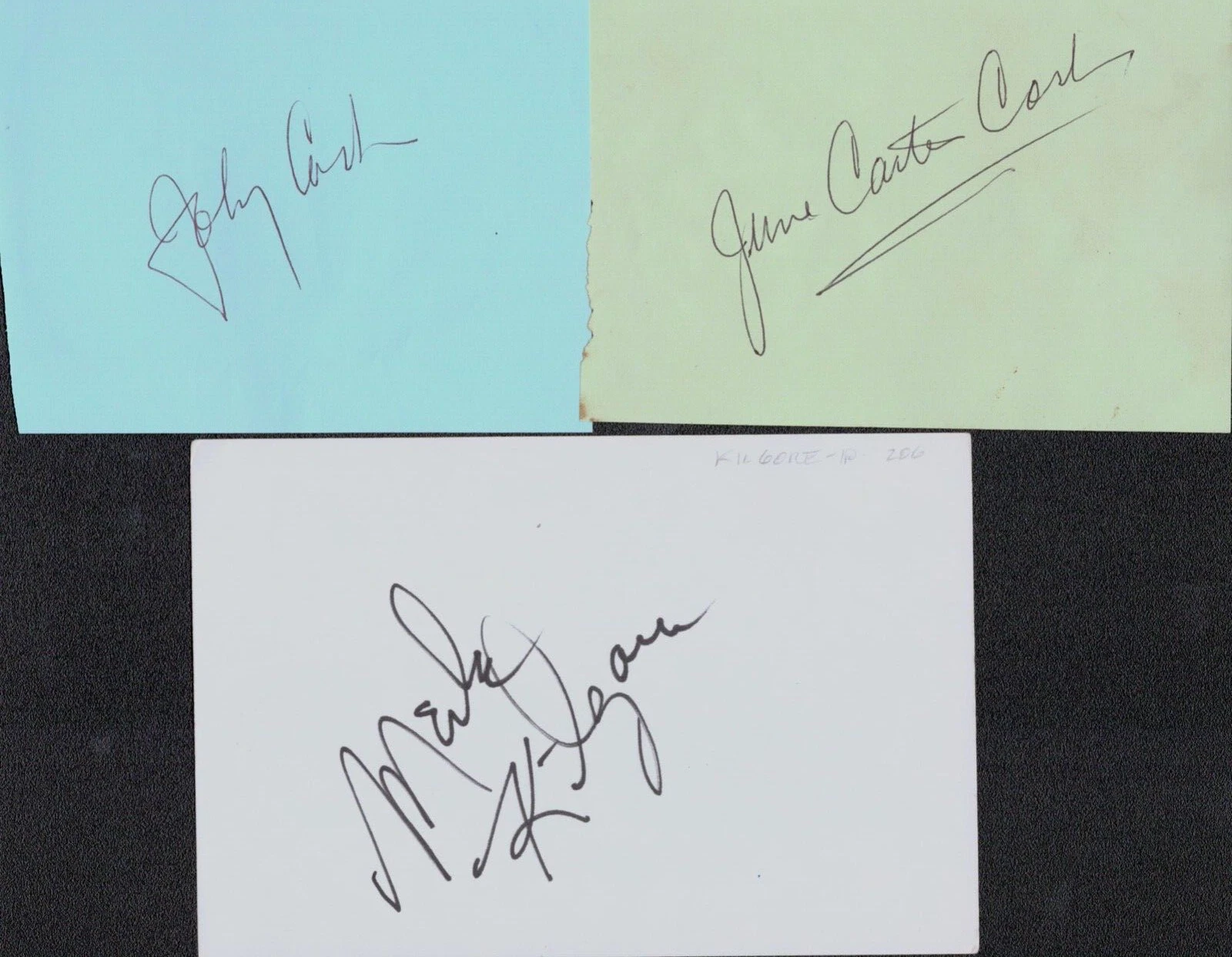 JOHNNY CASH JUNE CARTER MERLE KILGORE Signed Autograph Ring Of fire Set JSA LOA
