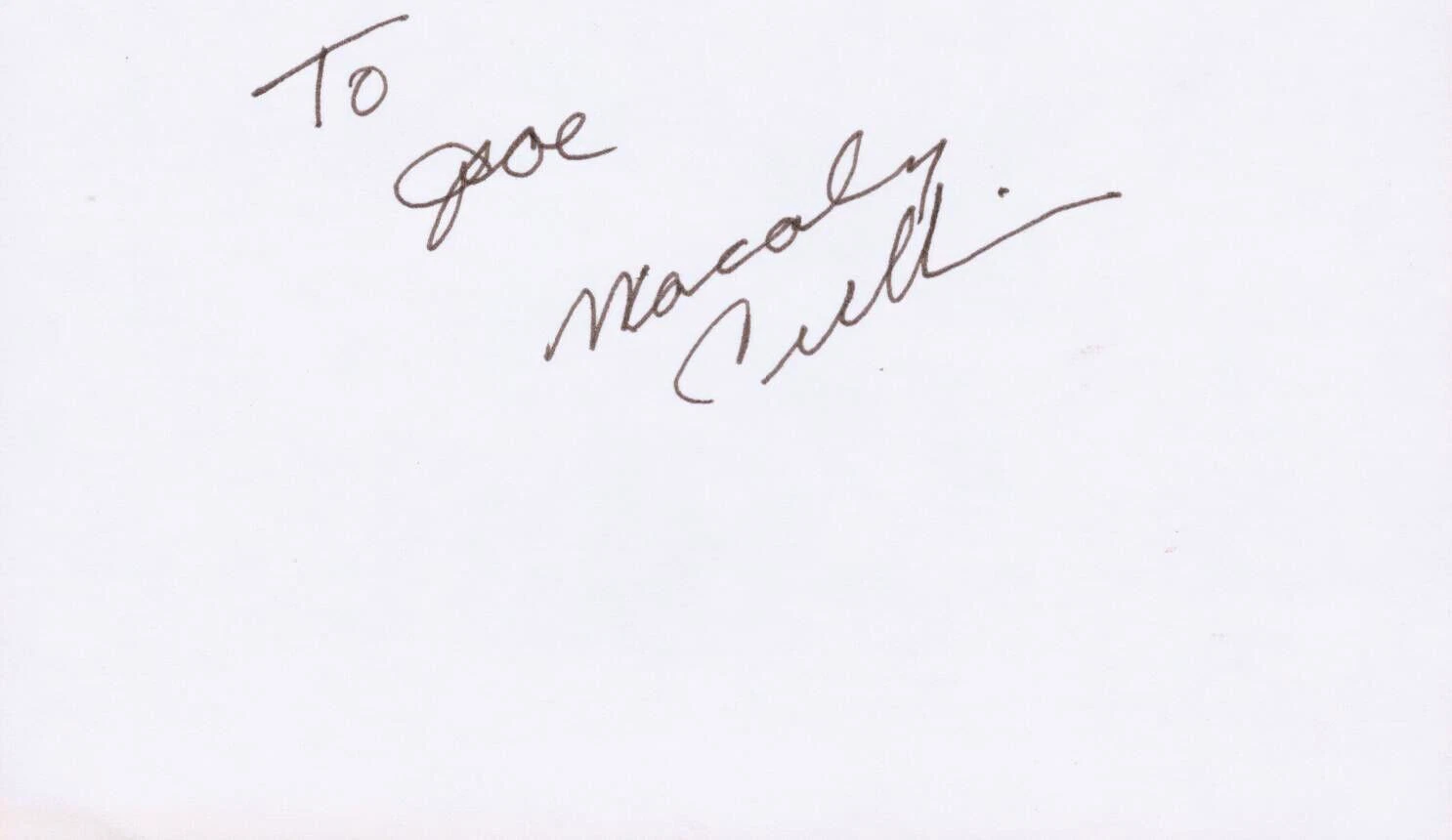 MACAULAY CULKIN Signed Autograph 3x5 Index Card 1991 Autograph JSA Home Alone
