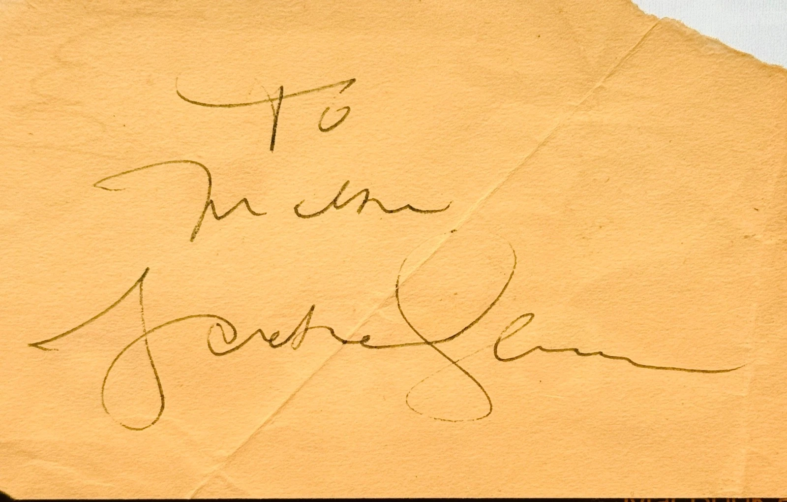 JACKIE GLEASON Signed Autograph Album Page 2.5x4