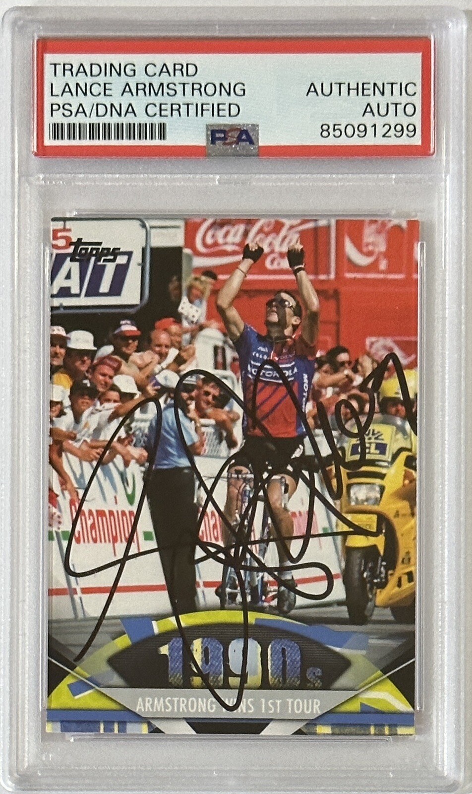 2011 TOPPS AMERICAN PIE TOUR DE LANCE ARMSTRONG SIGNED AUTOGRAPH PSA DNA COA
