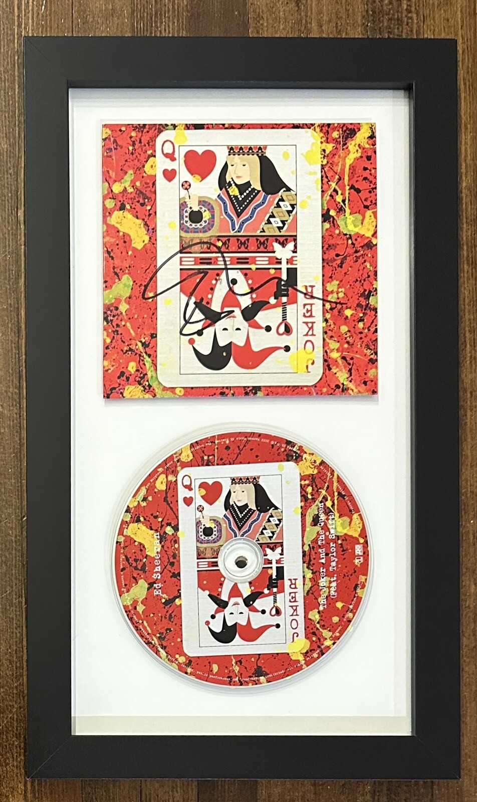 FRAMED ED SHEERAN SIGNED The Joker & The Queen CD COVER PSA DNA COA AUTOGRAPHED
