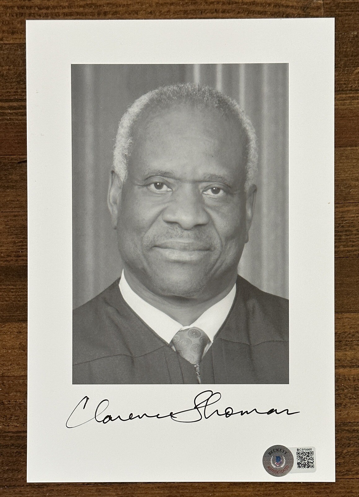 JUSTICE CLARENCE THOMAS SUPREME COURT SIGNED PICTURE AUTOGRAPHED BECKETT BAS COA
