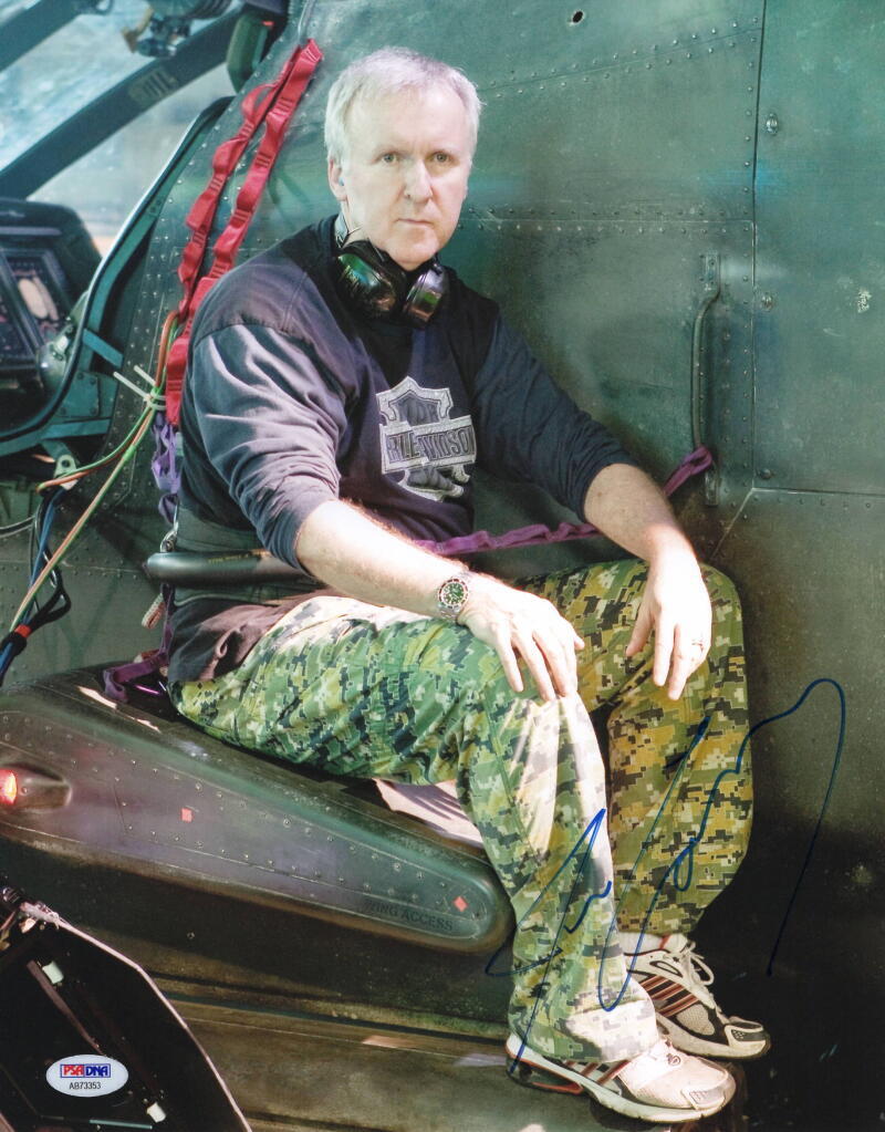 James Cameron Signed Autograph 11x14 Photo - Avatar Director On Set Titanic PSA