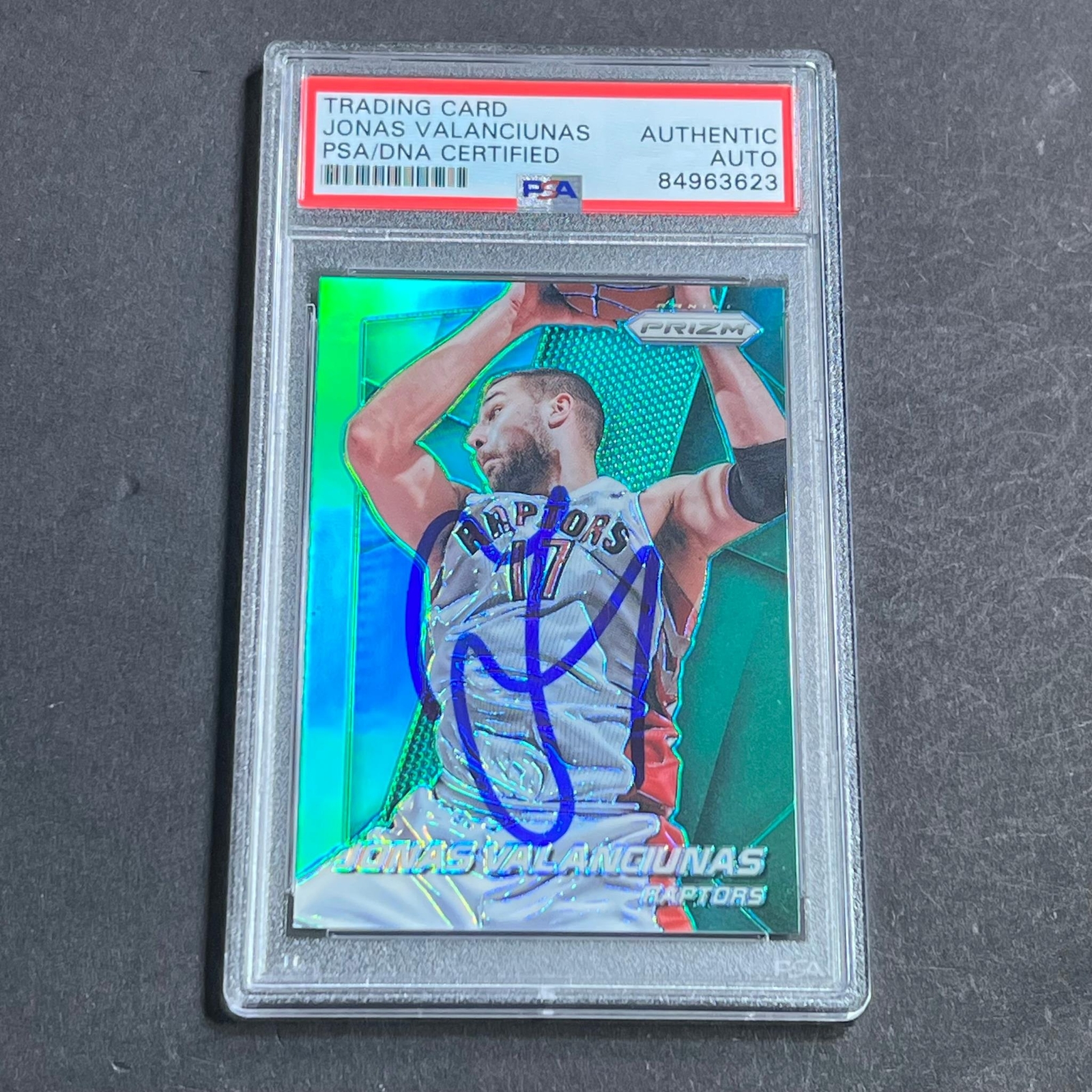2014-15 Panini Prizm #145 Jonas Valanciunas Signed Card AUTO PSA Slabbed Toronto
