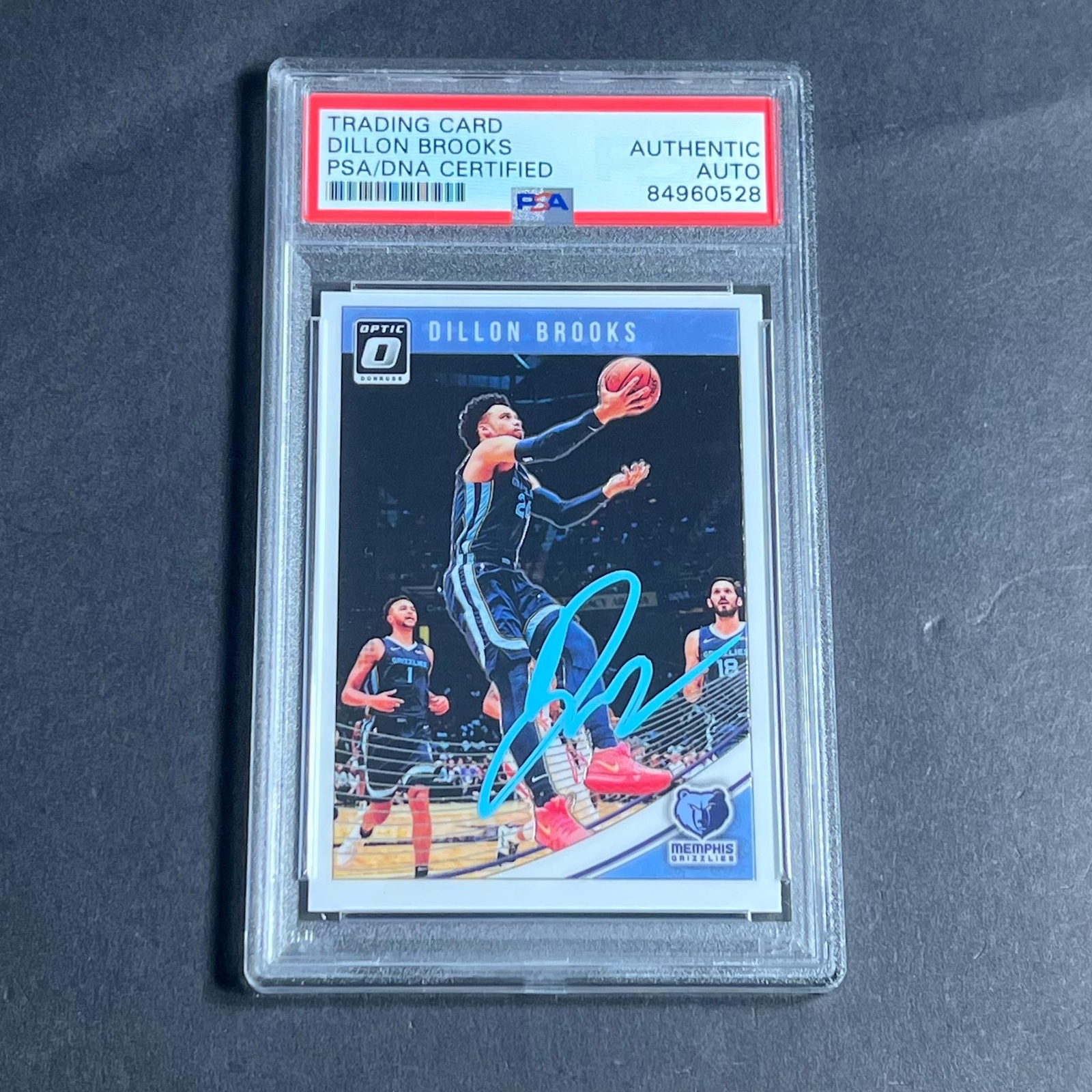 2018-19 Panini Donruss Optic #124 Dillon Brooks Signed Card AUTO PSA Slabbed Gri
