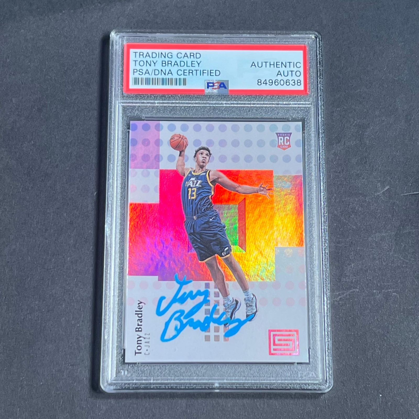 2017-18 Panini Status #117 Tony Bradley Signed Card AUTO PSA Slabbed RC Jazz
