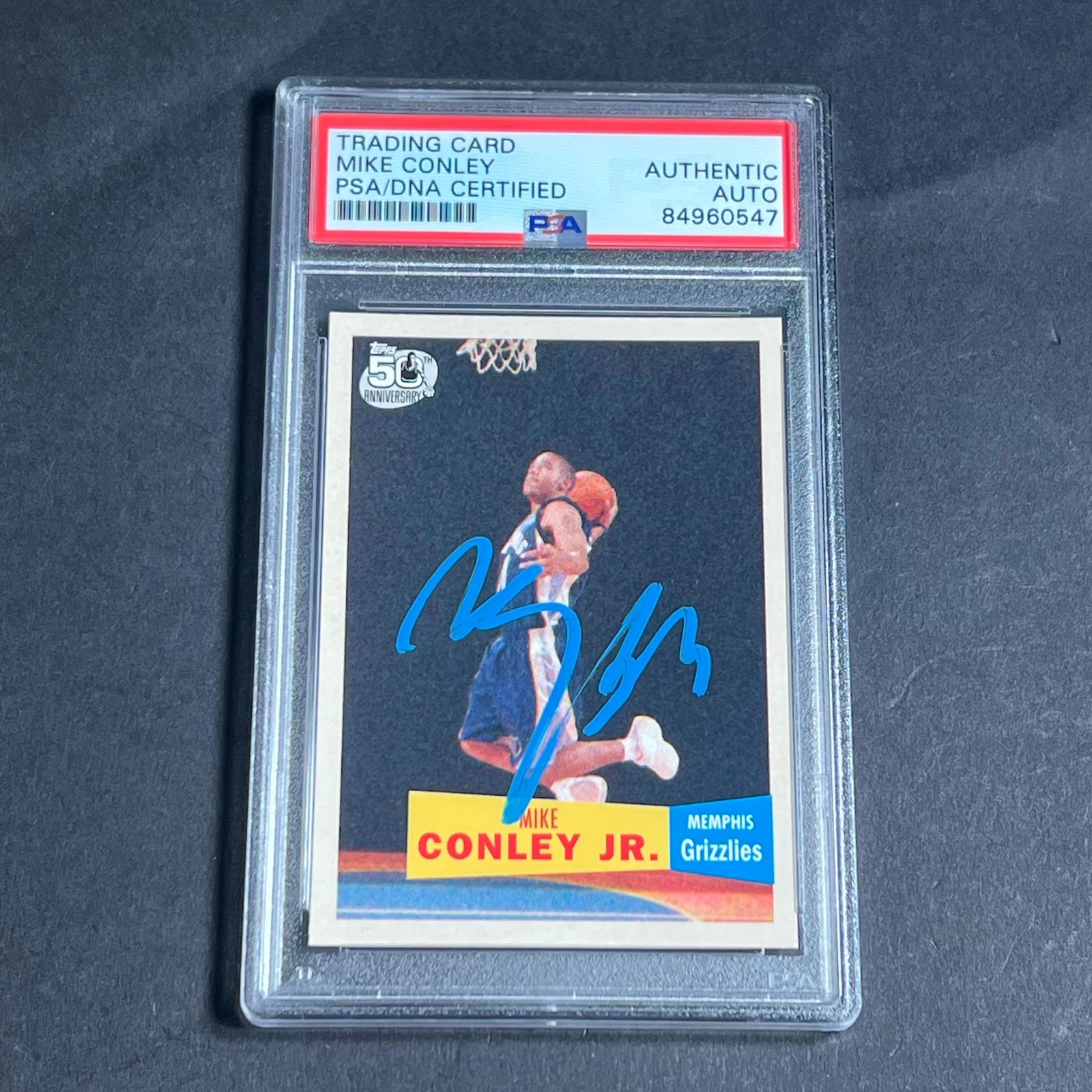 2007 Topps 50th Anniversary #114 Mike Conley Jr signed Card PSA Slabbed Grizzlie
