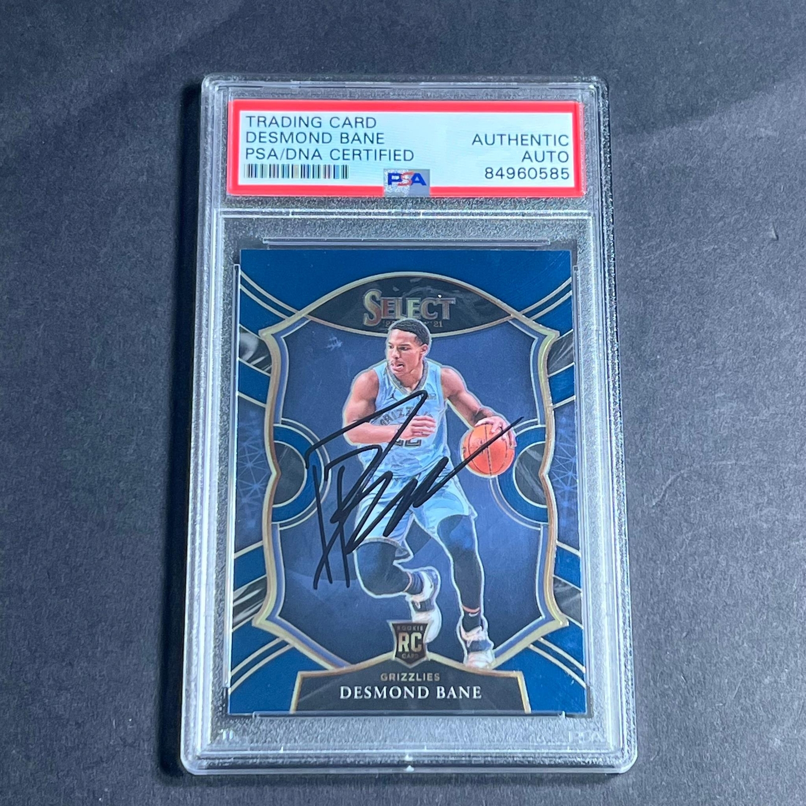 2020-21 Panini Select #90 Desmond Bane Signed Card AUTO PSA Slabbed RC Grizzlies
