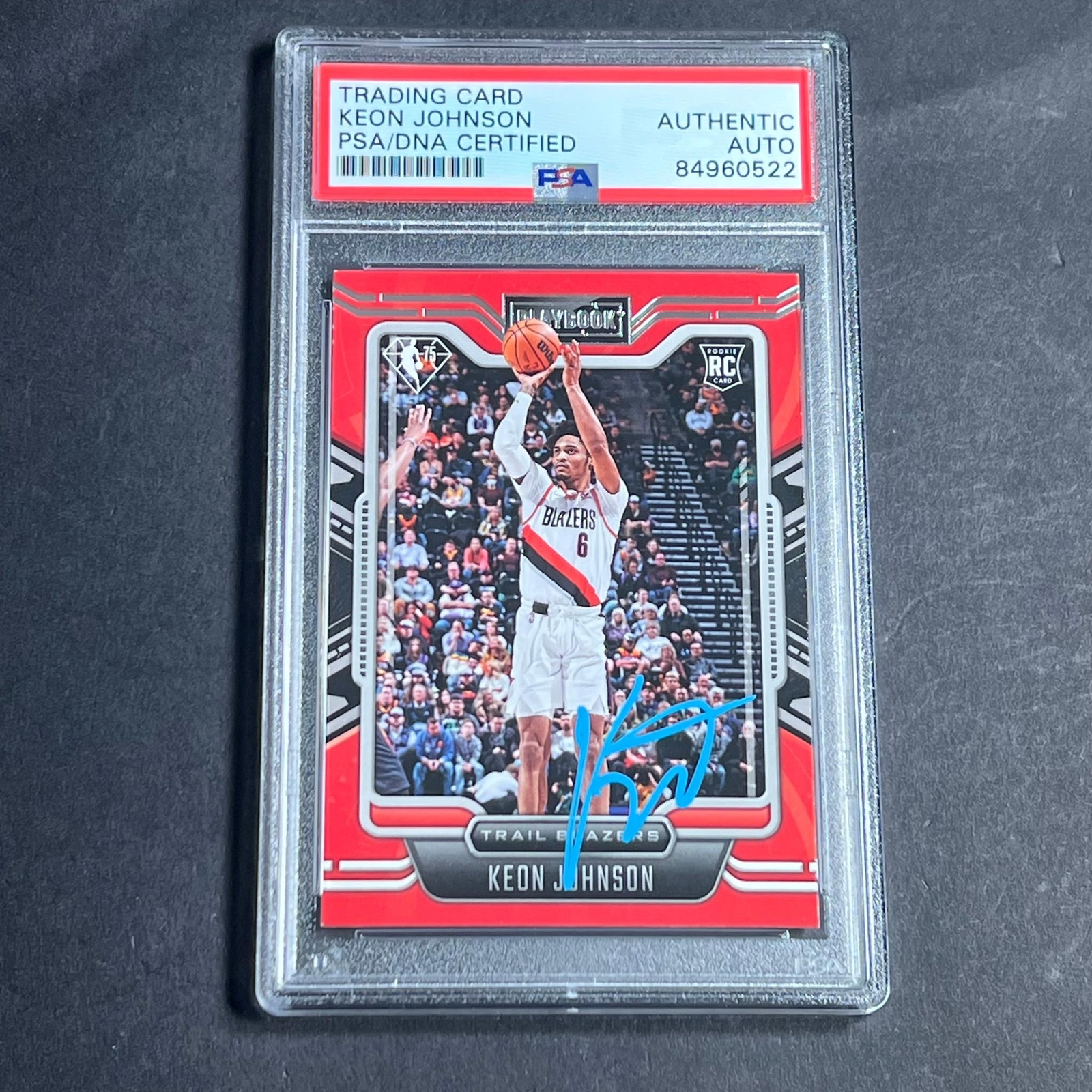 2021-22 Panini Chronicles #284 Keon Johnson Signed Card AUTO PSA Slabbed Blazers
