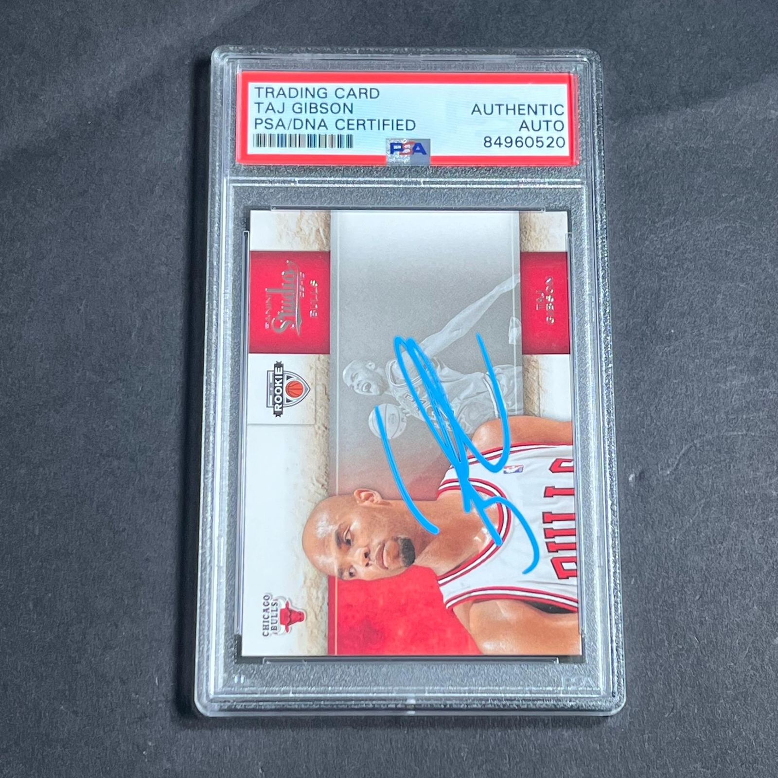 2009-10 Panini Studio #141 Taj Gibson Signed Card AUTO PSA Slabbed Bulls
