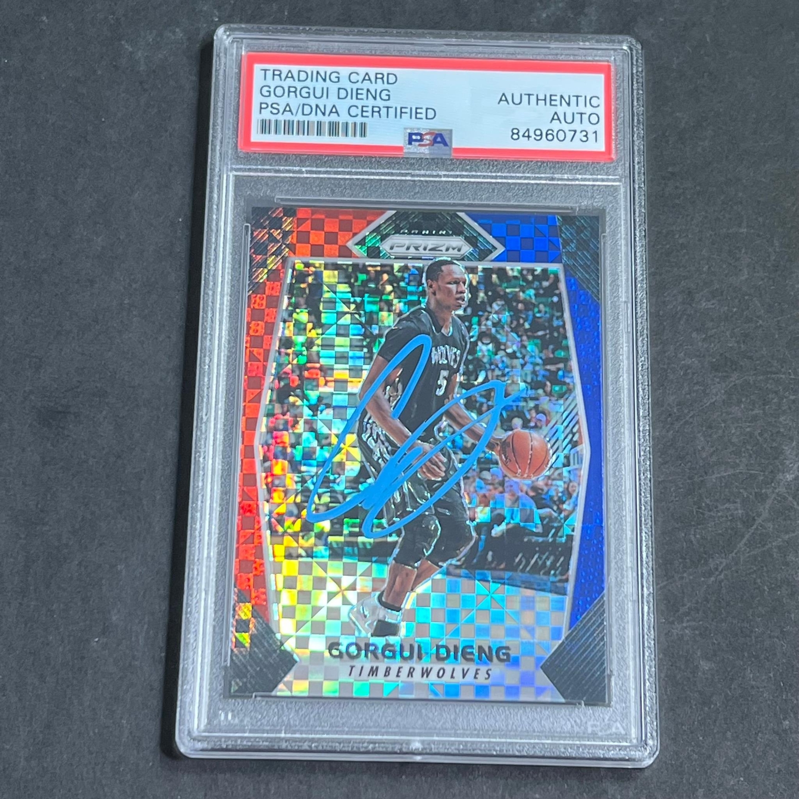 2017-18 Panini Prizm #88 Gorgui Dieng Signed Card AUTO PSA Slabbed Minnesota Tim
