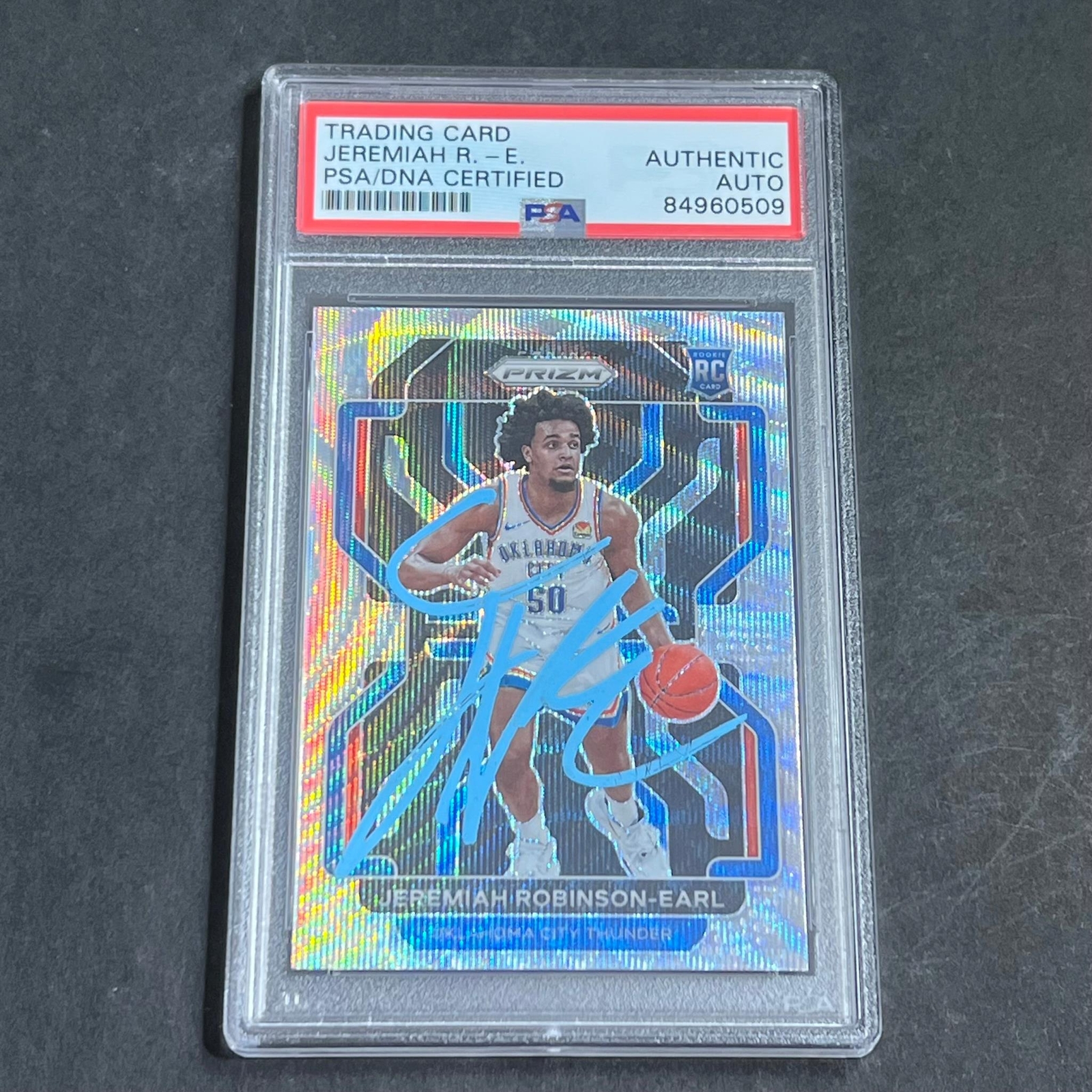 2021-22 Panini Prizm #319 Jeremiah Robinson-Earl Signed Card AUTO PSA Slabbed Th
