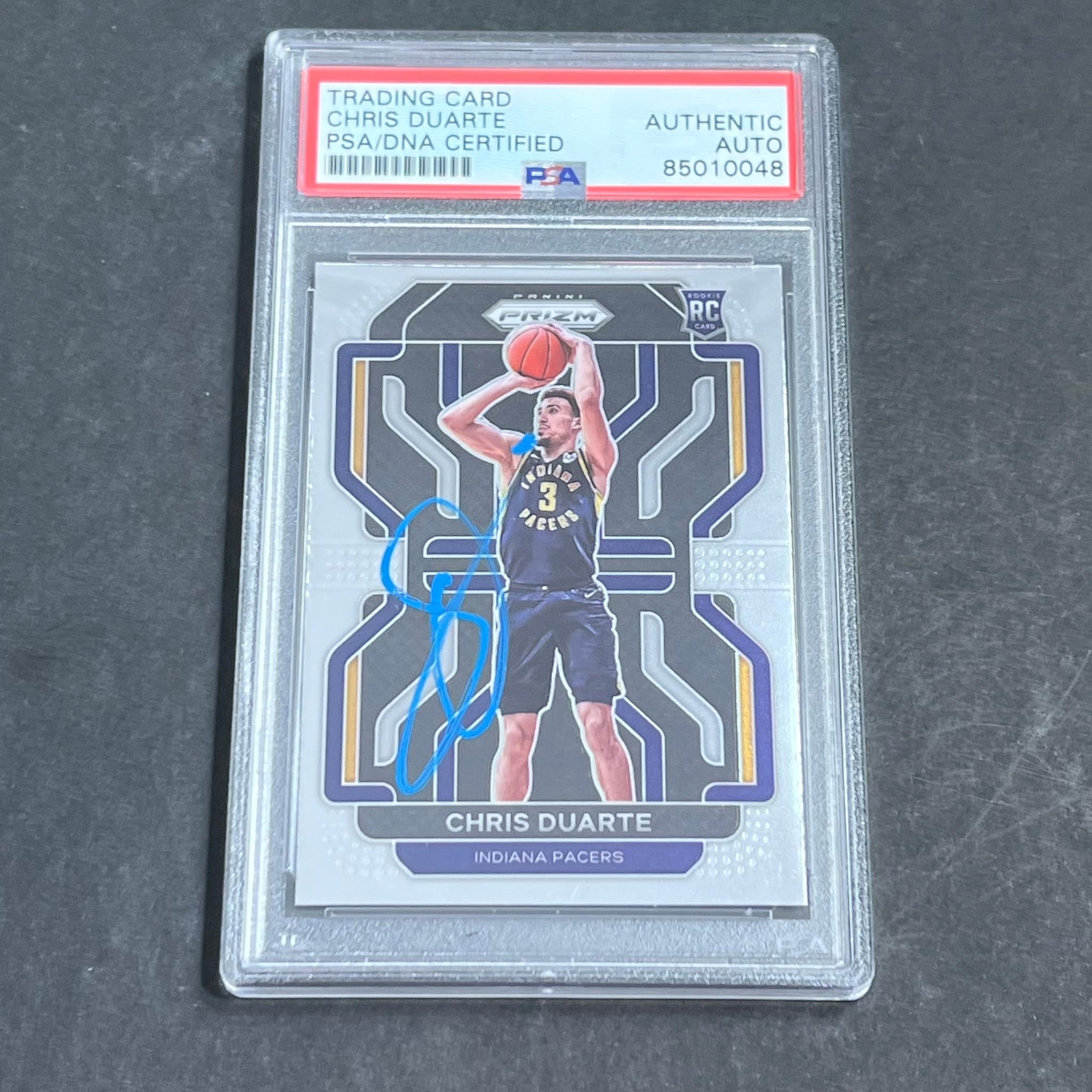 2021-22 Panini Prizm #315 Chris Duarte Signed Card AUTO PSA slabbed Pacers
