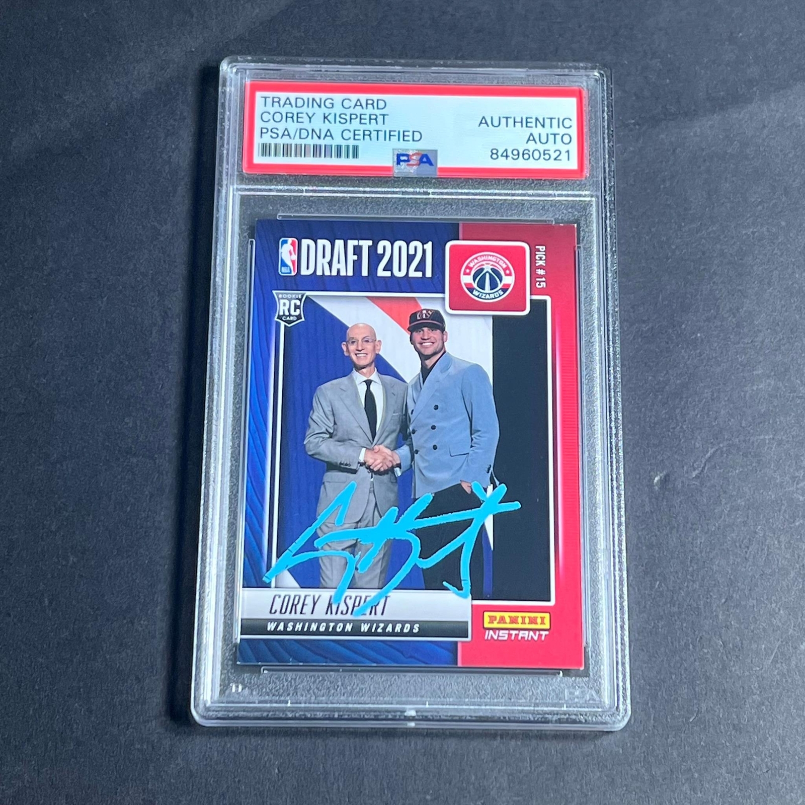 2021-22 Panini Instant #DN14 COREY KISPERT Signed Card AUTO PSA Slabbed Wizards
