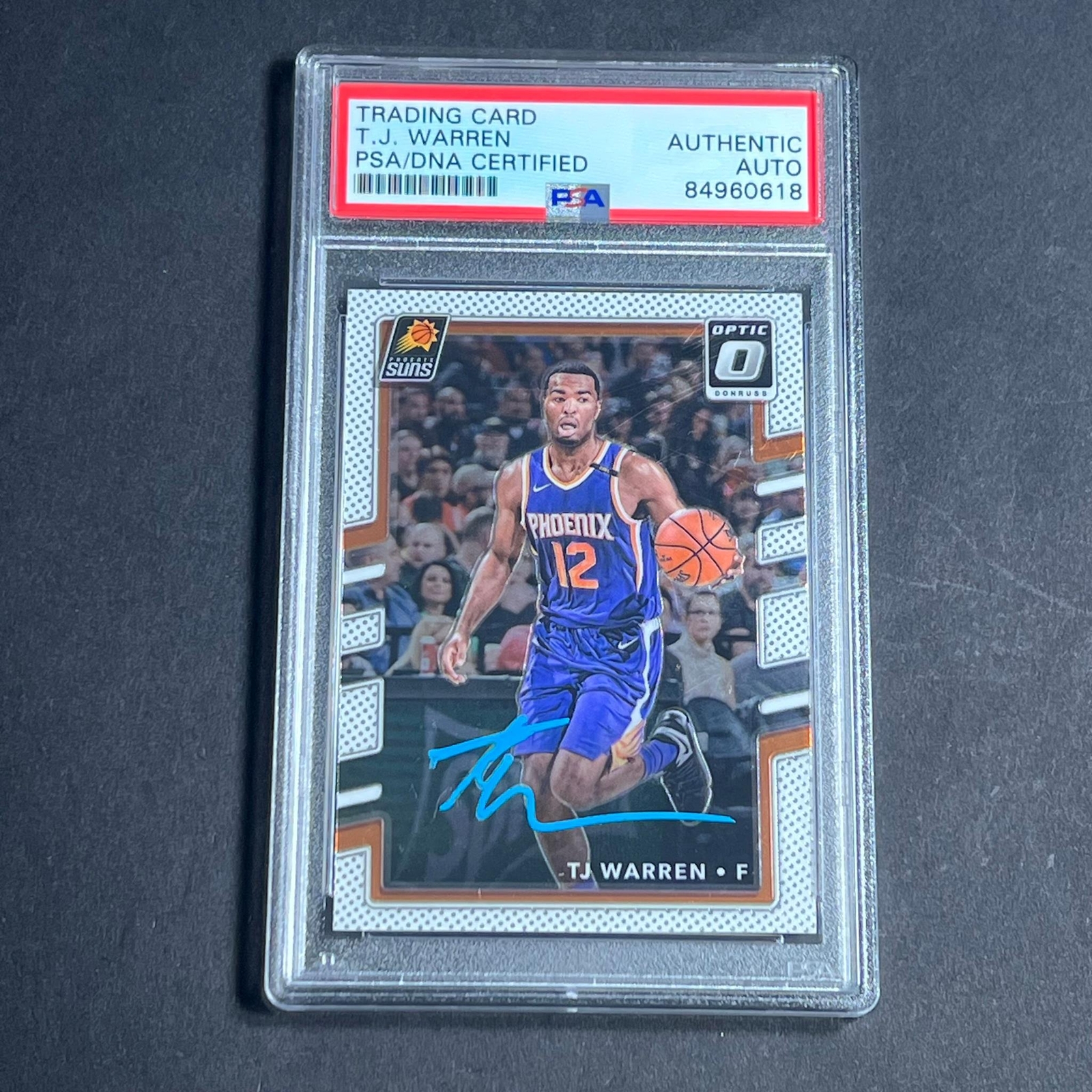 2017-18 Panini Donruss Optic #120 TJ WARREN Signed Card AUTO PSA Slabbed Suns
