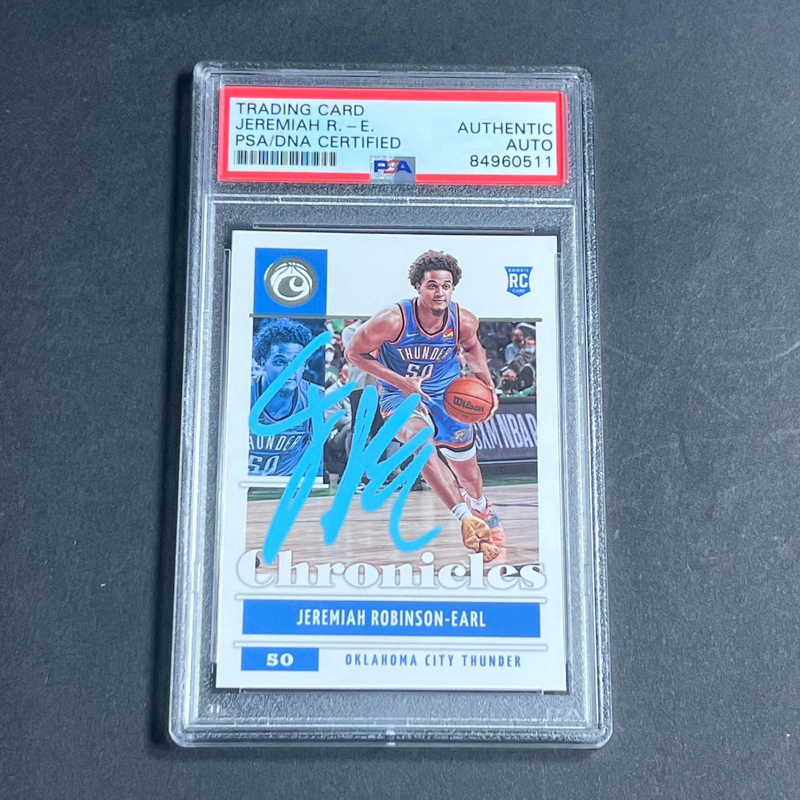 2021-22 Panini Chronicles #36 Jeremiah Robinson-Earl Signed Card AUTO PSA Slabbe
