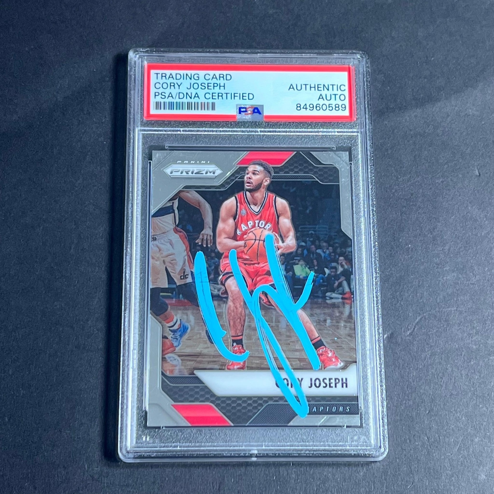 2016-17 Panini Prizm #218 Cory Joseph Signed Card AUTO PSA Slabbed Raptors

