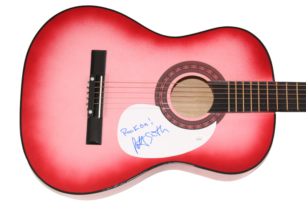 Patty Smyth Scandal Signed Autograph Pink Acoustic Guitar Never Enough JSA COA
