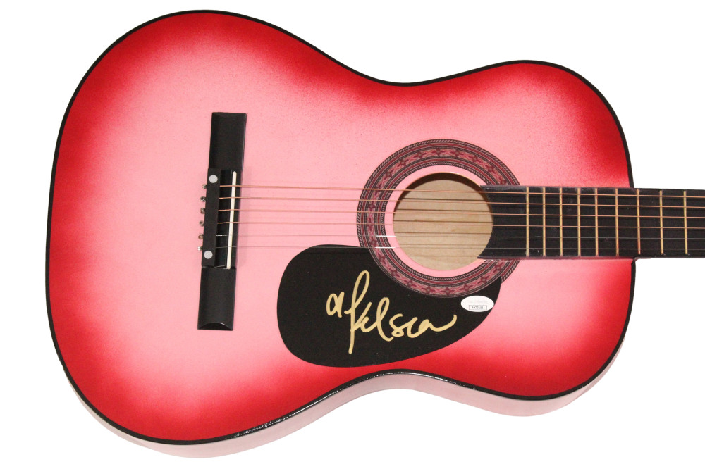 Kelsea Ballerini Signed Autograph Pink Acoustic Guitar Country Music Beauty JSA
