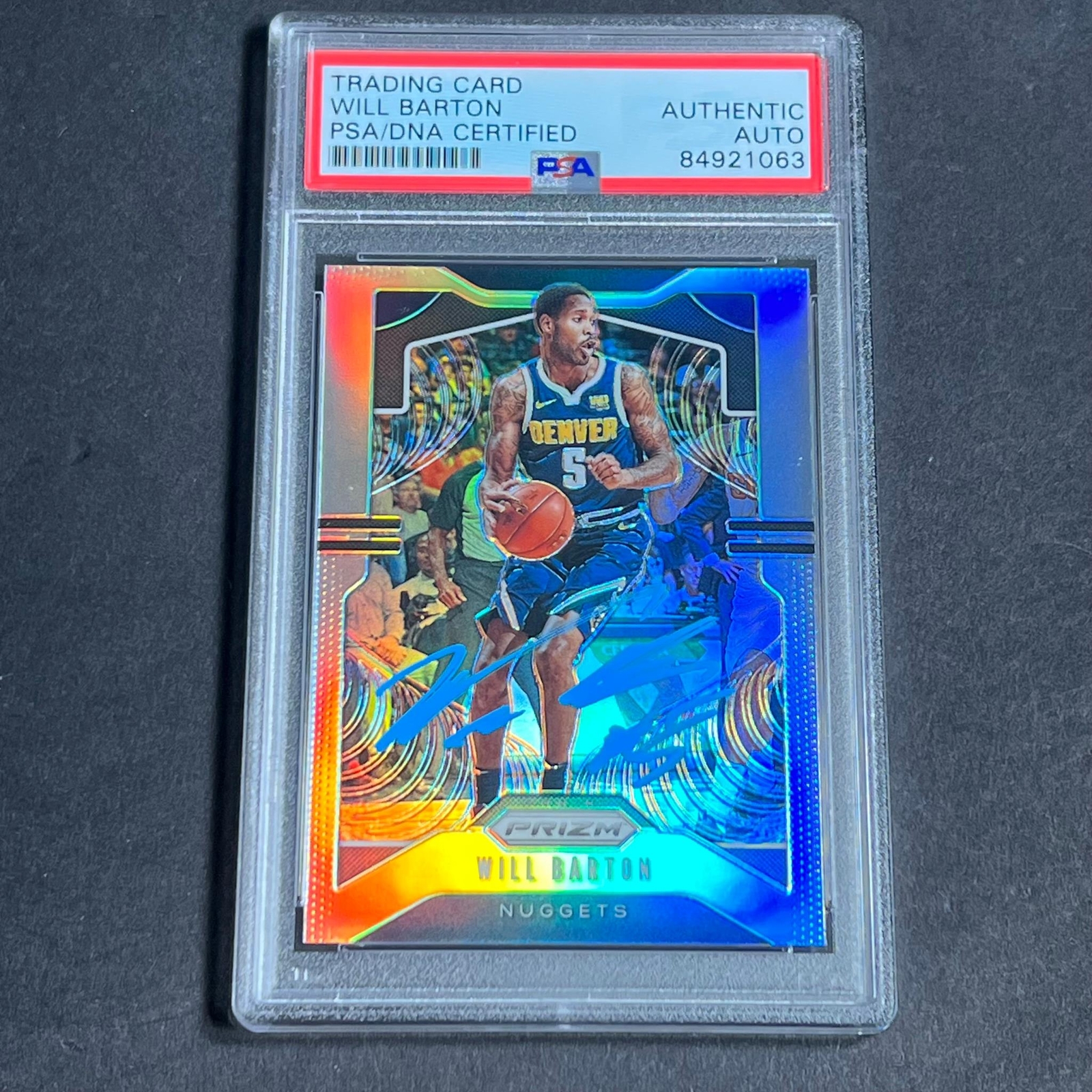 2019-20 Panini Prizm #85 Will Barton Signed Card PSA Slabbed Nuggets
