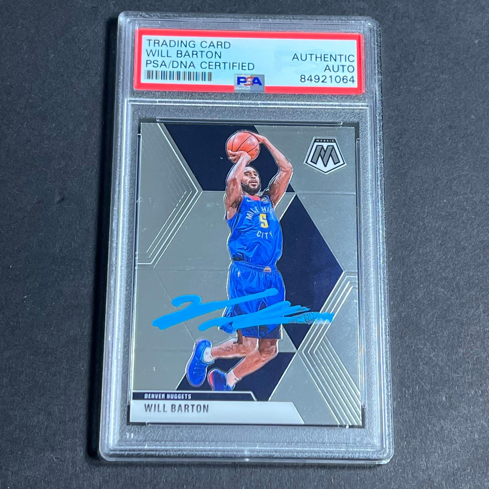 2019-20 Panini Mosaic #151 Will Barton Signed Card AUTO PSA Slabbed Nuggets
