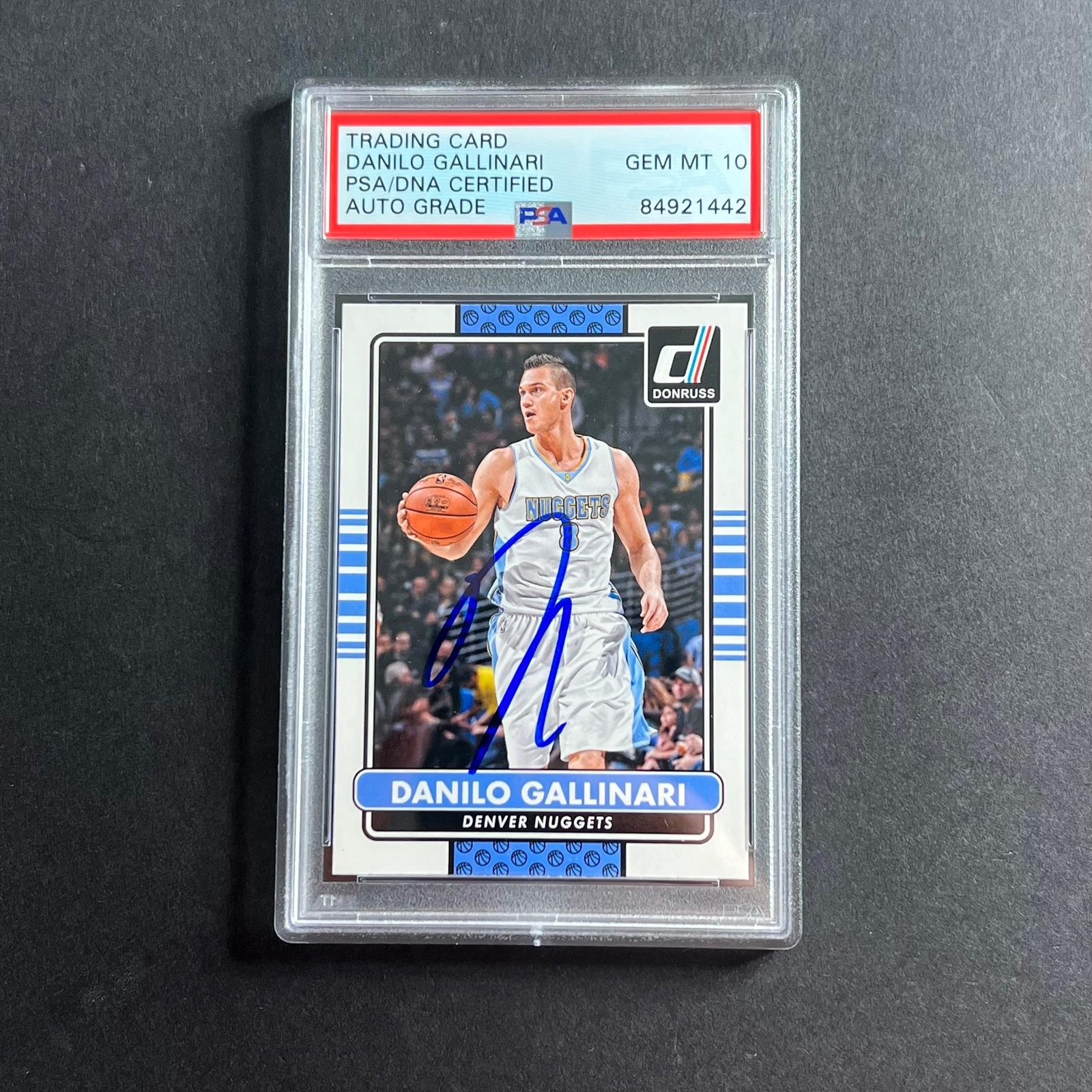 2014-15 Panini Donruss #191 Danilo Gallinari Signed Card AUTO 10 PSA Slabbed Nug
