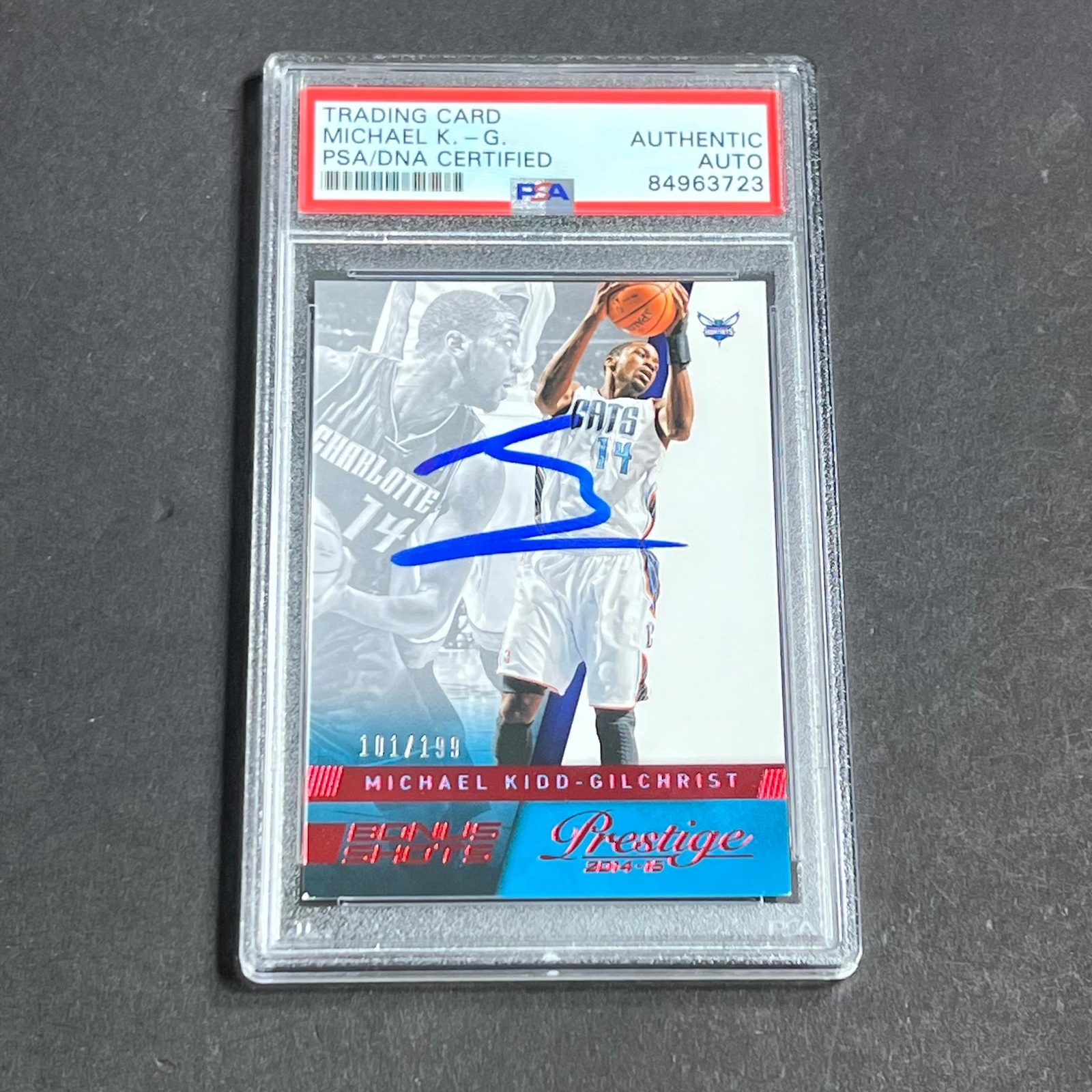 2014-15 Panini Prestige #154 Michael Kidd-Gilchrist Signed Card AUTO PSA Slabbed
