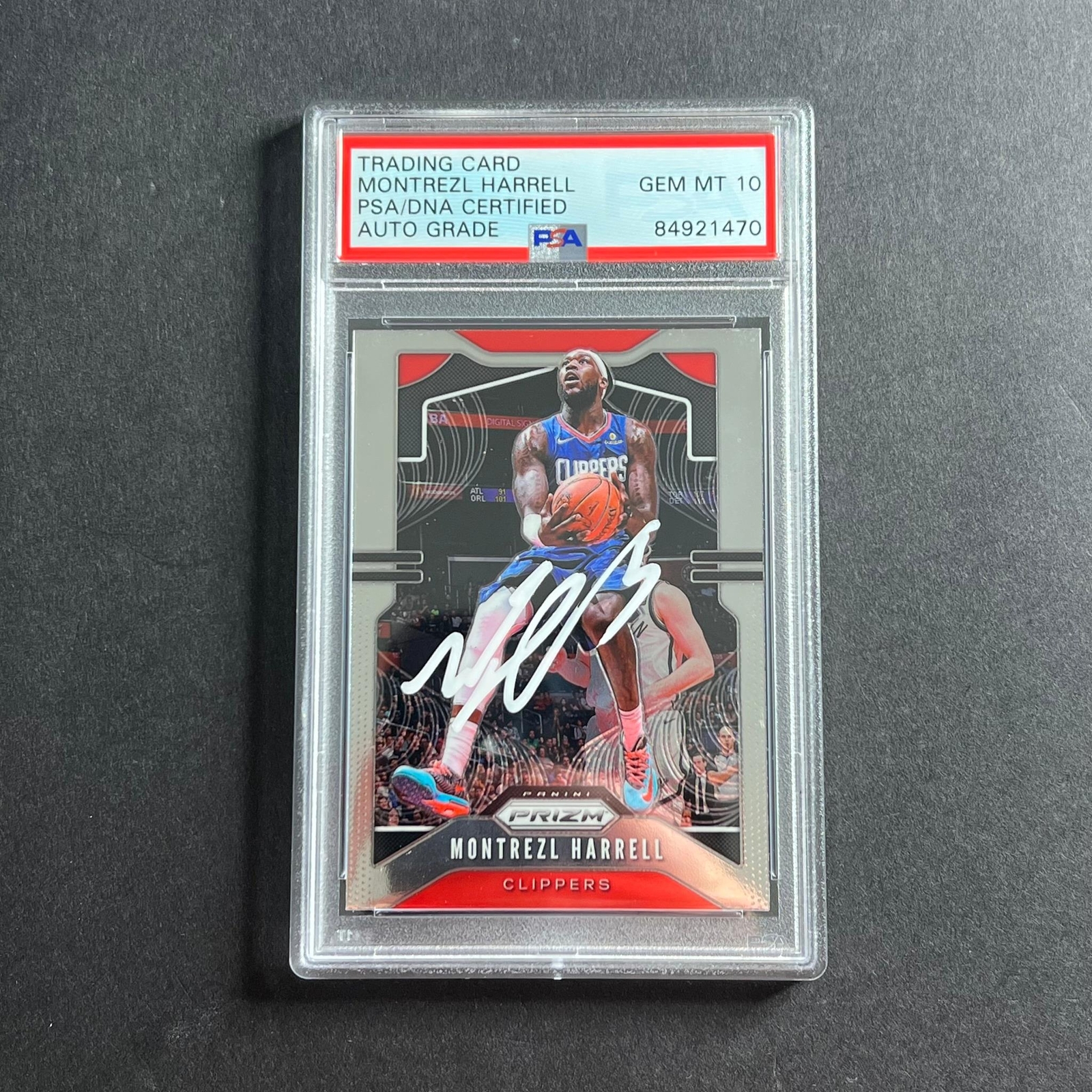 2019-20 Panini Prizm #124 Montrezl Harrell Signed Card AUTO 10 PSA Slabbed Clipp
