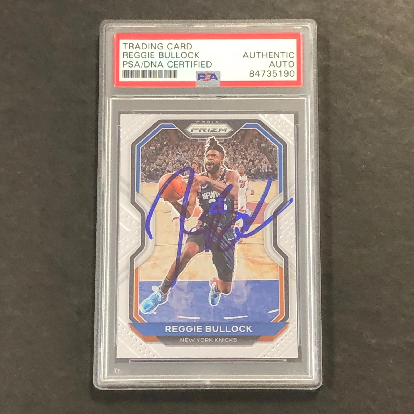 2020-21 Panini Prizm #90 Reggie Bullock Signed Card AUTO PSA Slabbed Knicks
