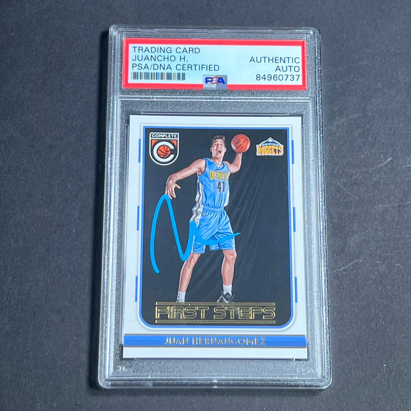 2016-17 PANINI COMPLETE #1 JUAN HERNANGOMEZ Signed Rookie Card AUTO PSA Slabbed

