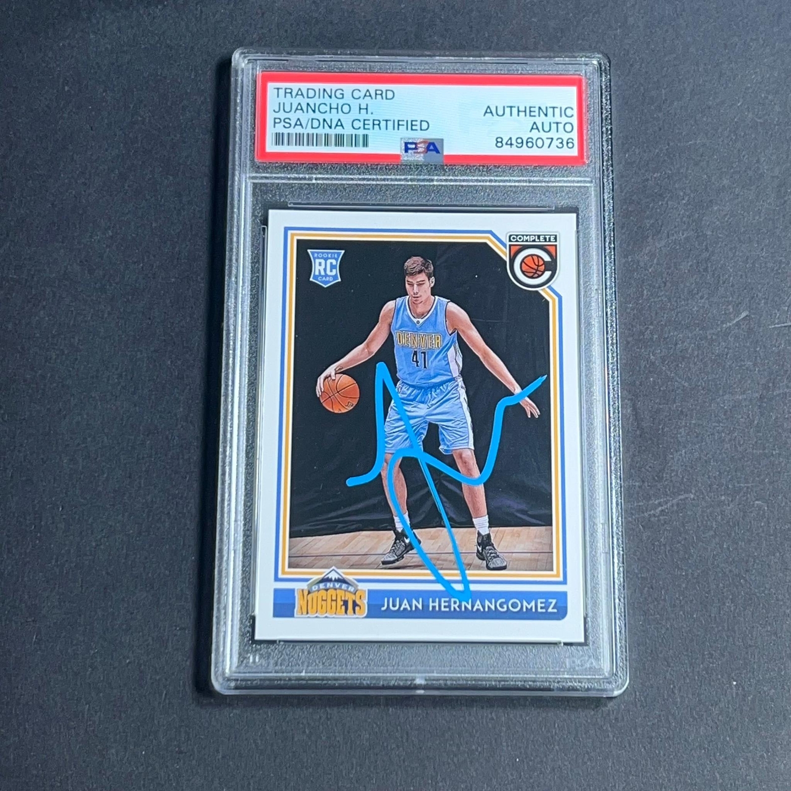 2016-17 PANINI COMPLETE #228 JUAN HERNANGOMEZ Signed Rookie Card AUTO PSA Slabbe
