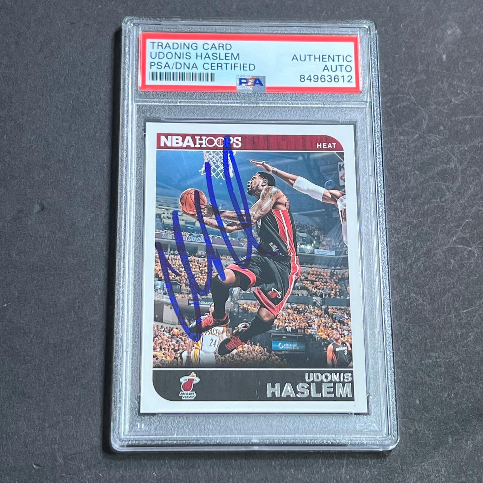 2014-15 Panini Hoops #167 Udonis Haslem Signed Card AUTO PSA Slabbed Heat
