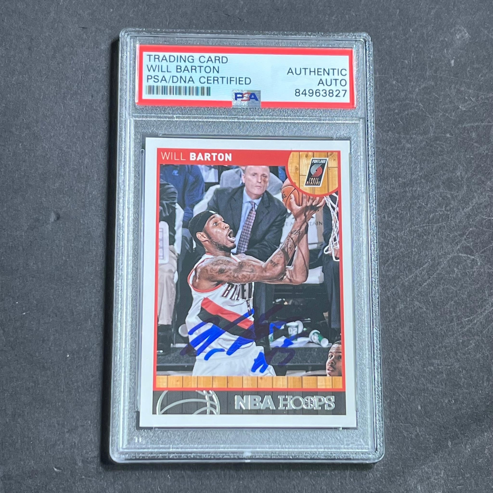 2013-14 NBA Hoops #150 Will Barton signed Auto Card PSA/DNA Slabbed Trail Blazer
