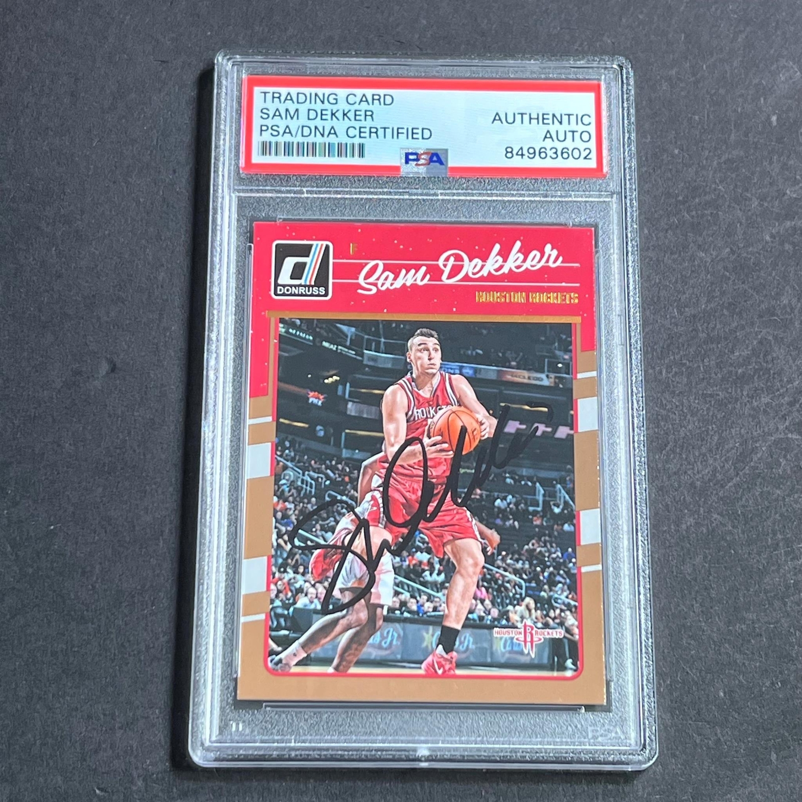 2016-17 Panini Donruss #113 Sam Dekker Signed Card AUTO PSA Slabbed RC Rockets
