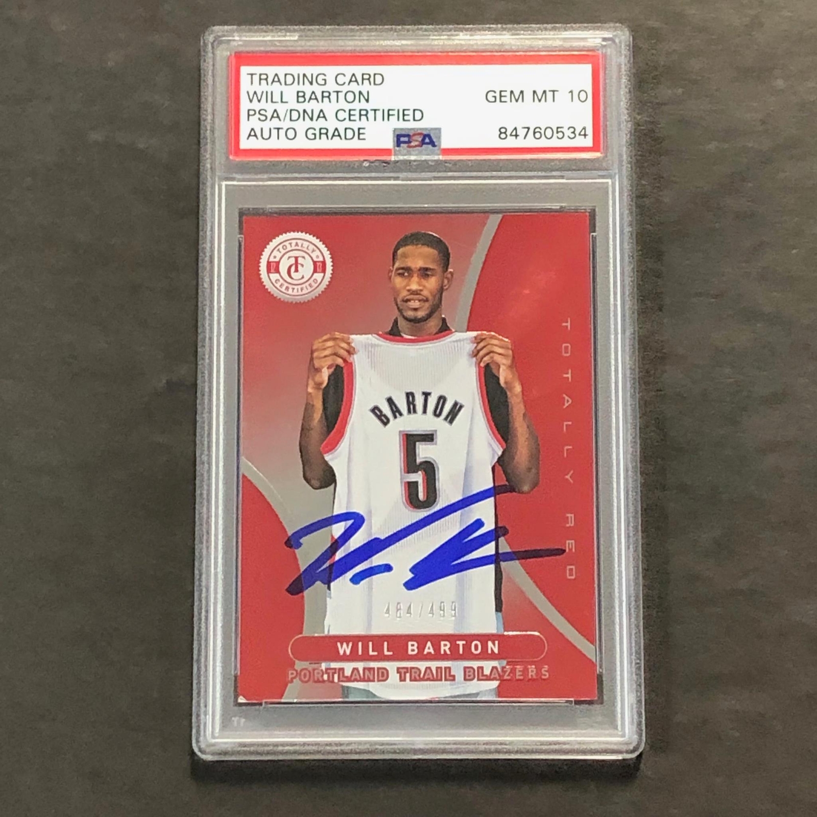 2012-13 Panini Totally Certified #24 Will Barton signed Auto 10 Card PSA/DNA Sla
