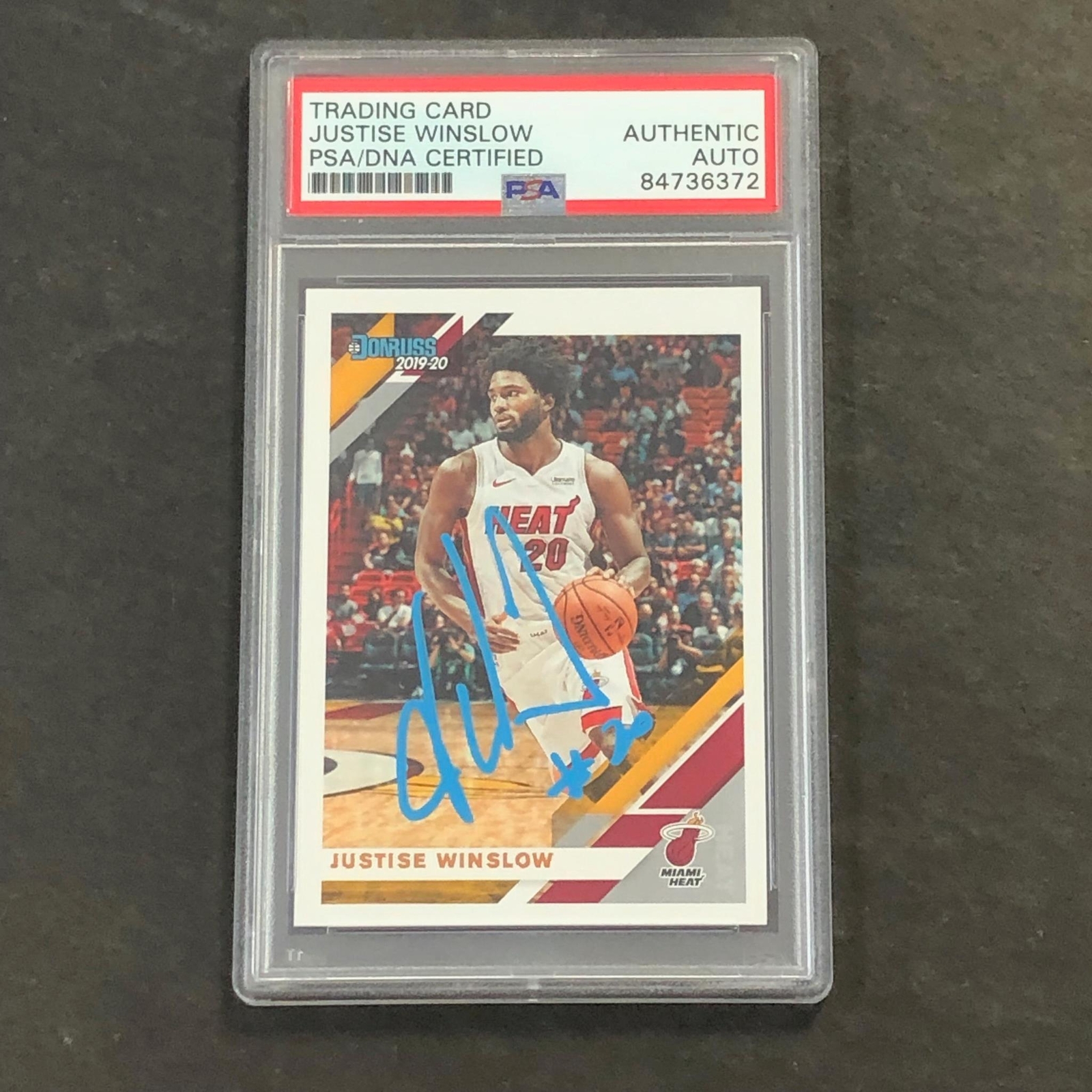 2019-20 Panini Donruss #111 Justise Winslow Signed Card AUTO PSA/DNA Slabbed Hea
