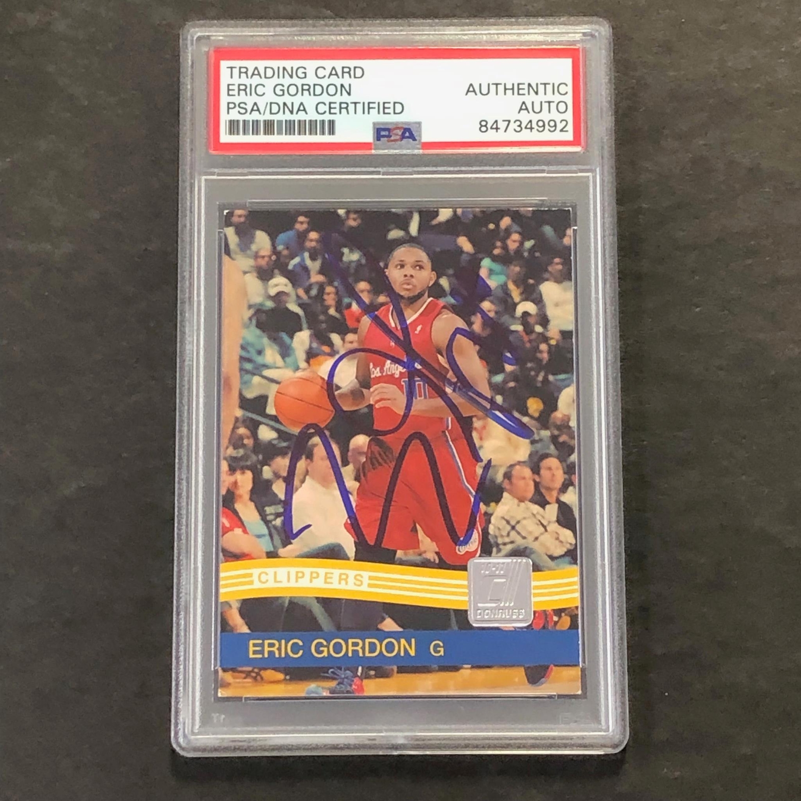 2010-11 Panini Donruss #196 Eric Gordon Signed Card AUTO PSA Slabbed Clippers
