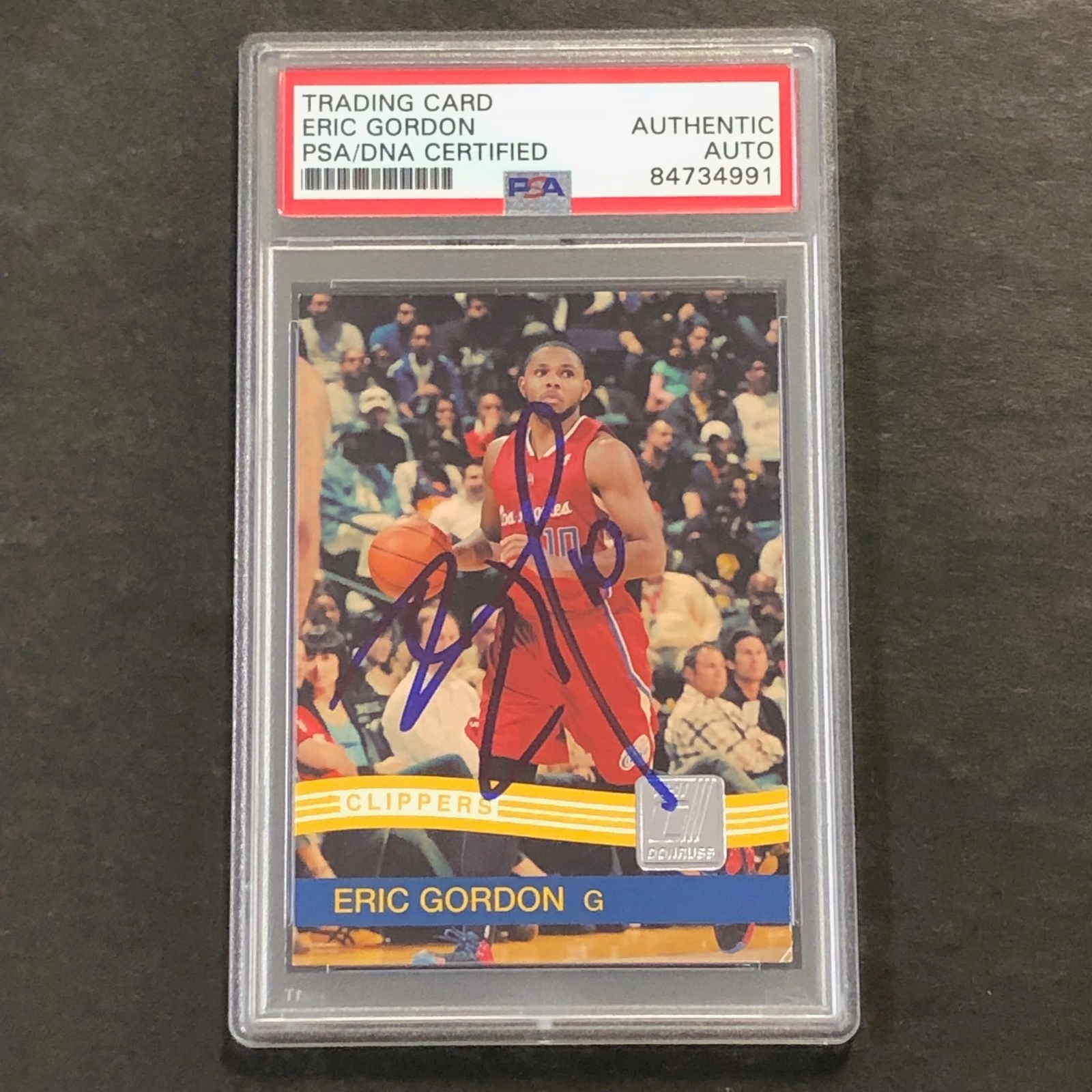 2010-11 Panini Donruss #196 Eric Gordon Signed Card AUTO PSA Slabbed Clippers
