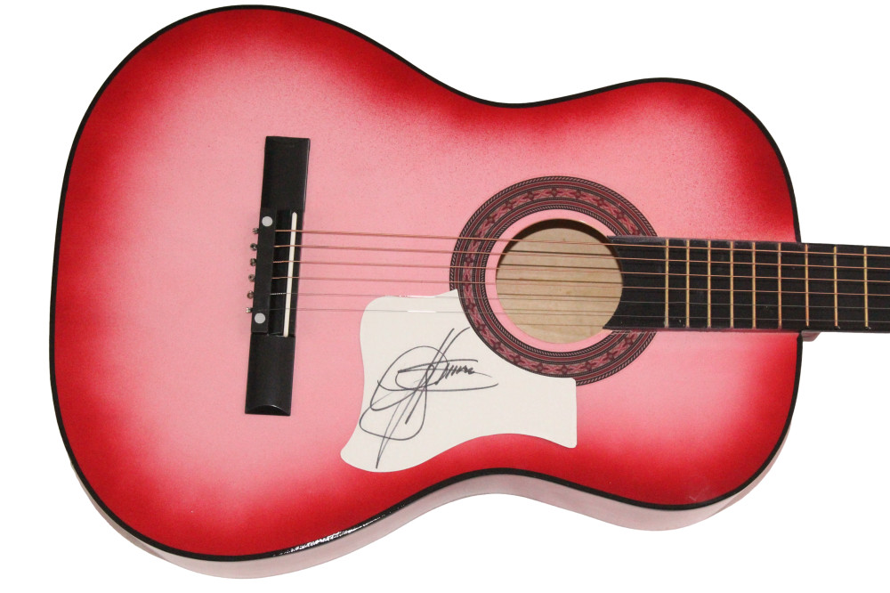 Gene Simmons KISS Signed Autograph Pink Acoustic Guitar Dressed to Kill JSA COA
