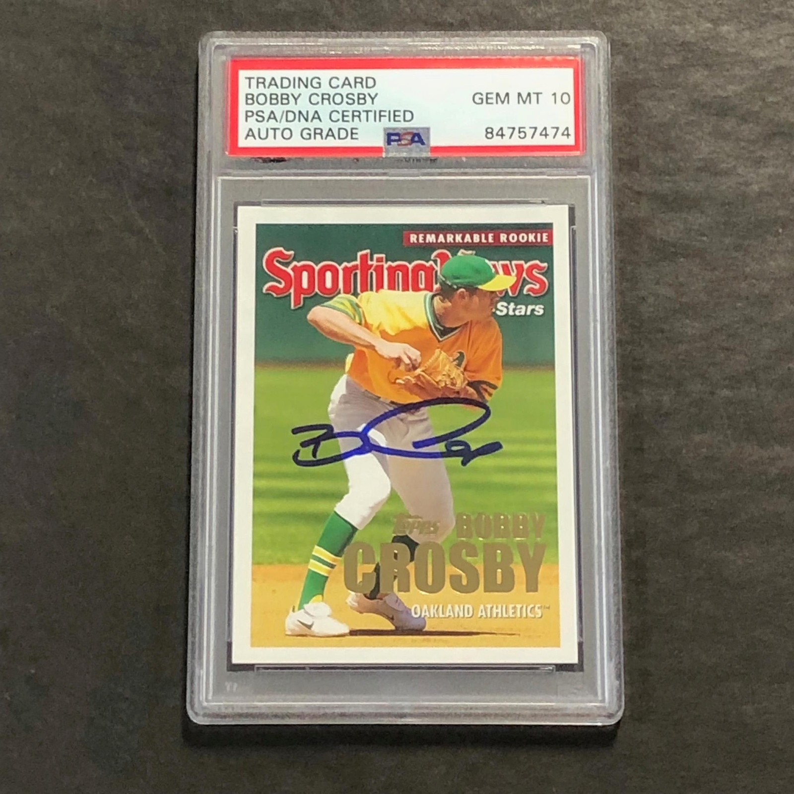 2014 Topps Remarkable Rookies #367 Bobby Crosby Signed Card PSA Slabbed Auto Gra
