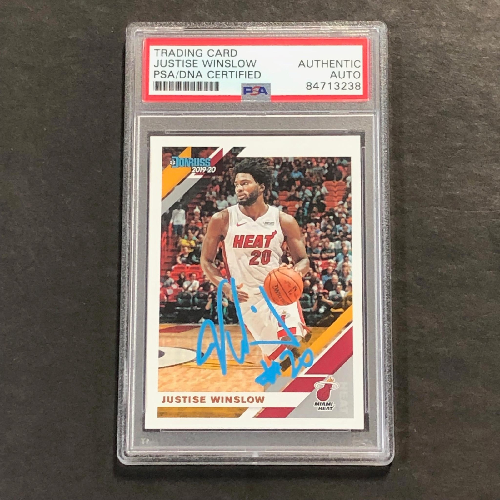2019-20 Panini Donruss #111 Justise Winslow Signed Card AUTO PSA/DNA Slabbed Hea
