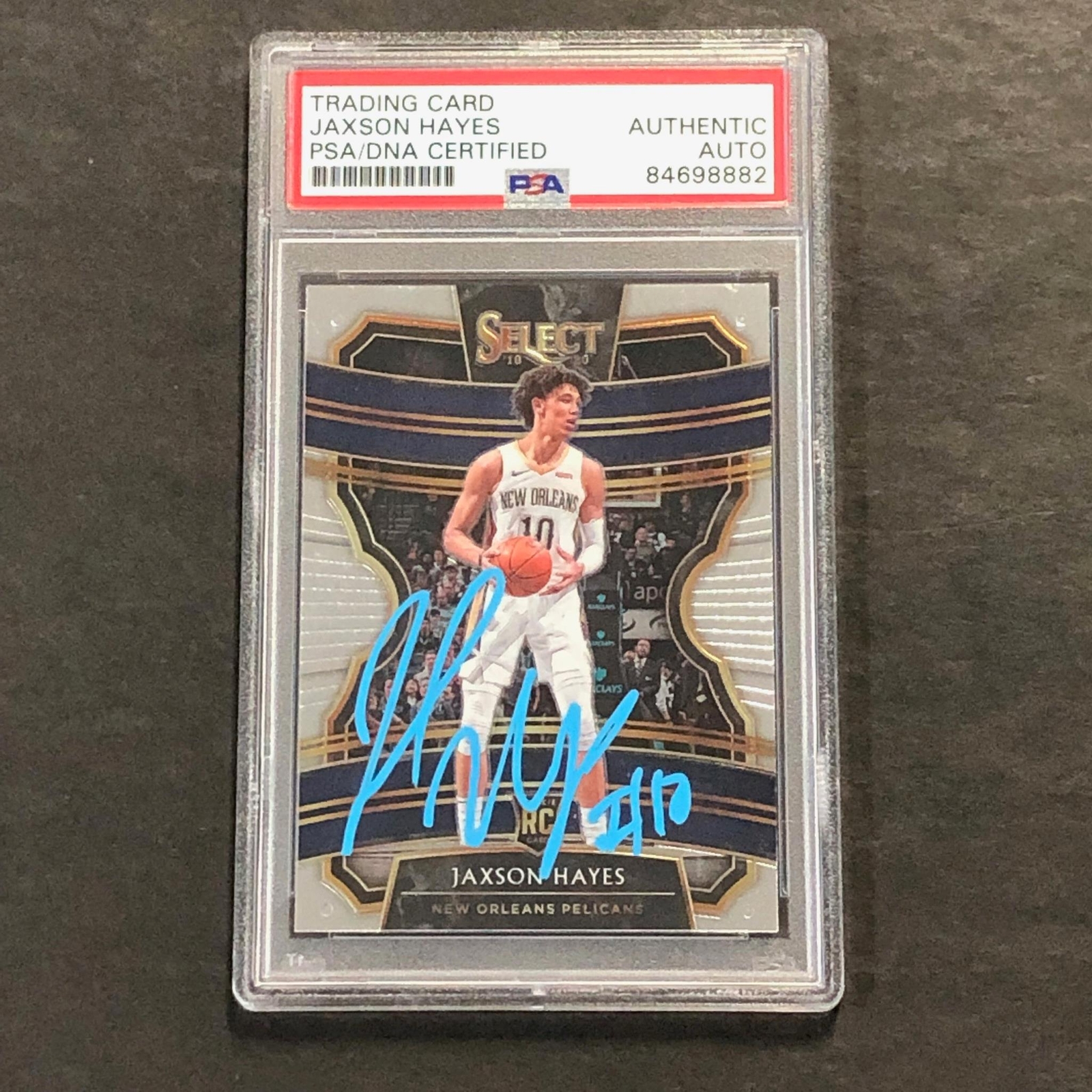 2019-20 Select Basketball Panini #34 Jaxson Hayes Signed Card PSA Slabbed RC Pel
