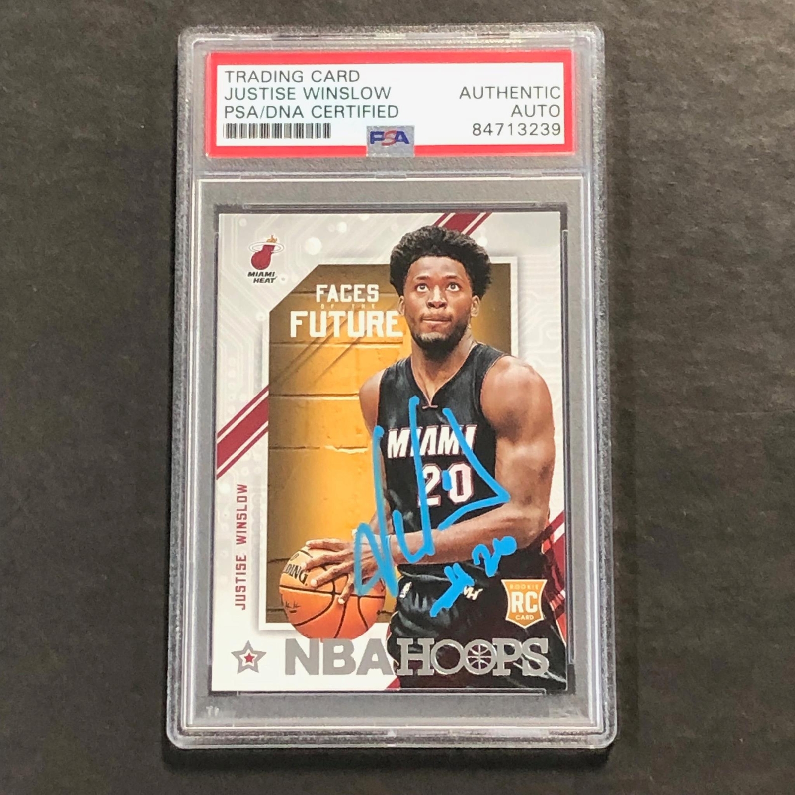 2015-16 NBA Hoops Faces of the Future #12 Justise Winslow Signed Card AUTO PSA/D
