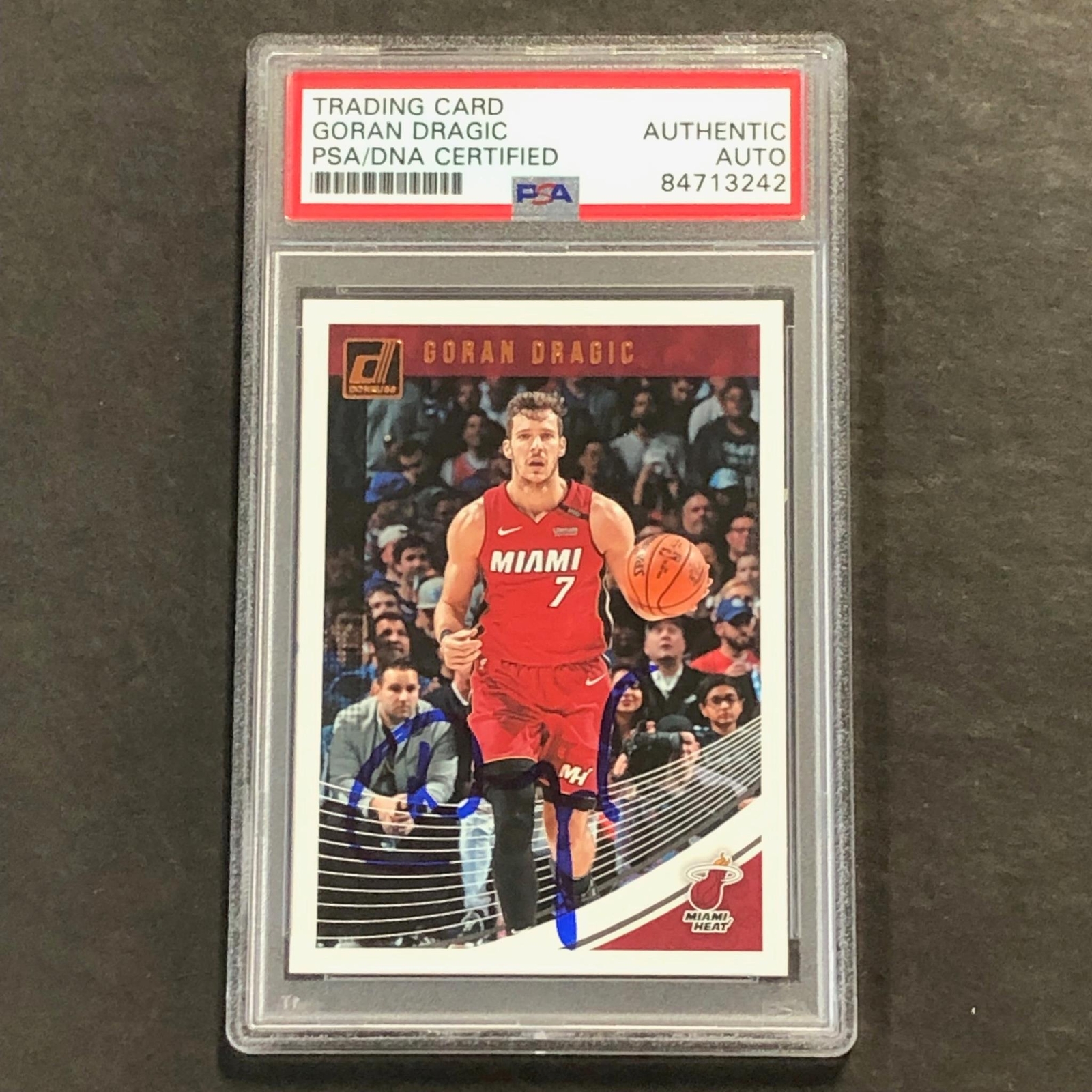 2018-19 Panini Donruss #5 Goran Dragic Signed Card AUTO PSA/DNA Slabbed Heat
