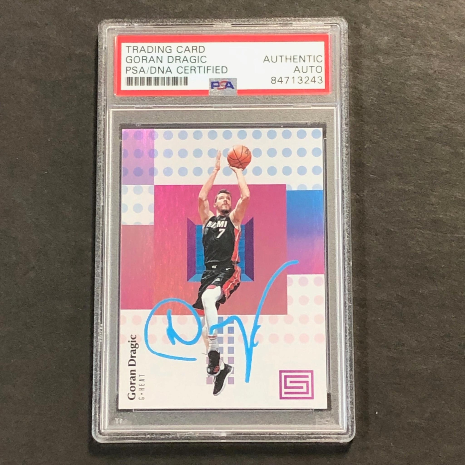 2017-18 Panini Status #75 Goran Dragic Signed Card AUTO 10 PSA/DNA Slabbed Heat
