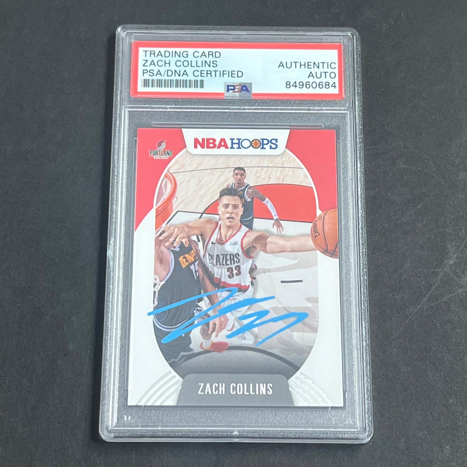2020-21 NBA Hoops #3 ZACH COLLINS Signed Card AUTO PSA Slabbed Blazers
