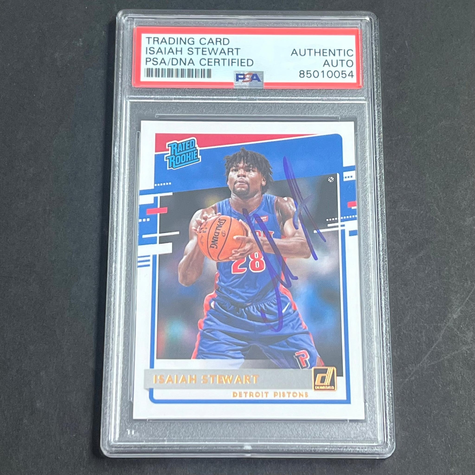 2020-21 DONRUSS RATED ROOKIE #233 ISAIAH STEWART SIGNED CARD AUTO PSA SLABBED RC COLLECTIBLE MEMORABILIA