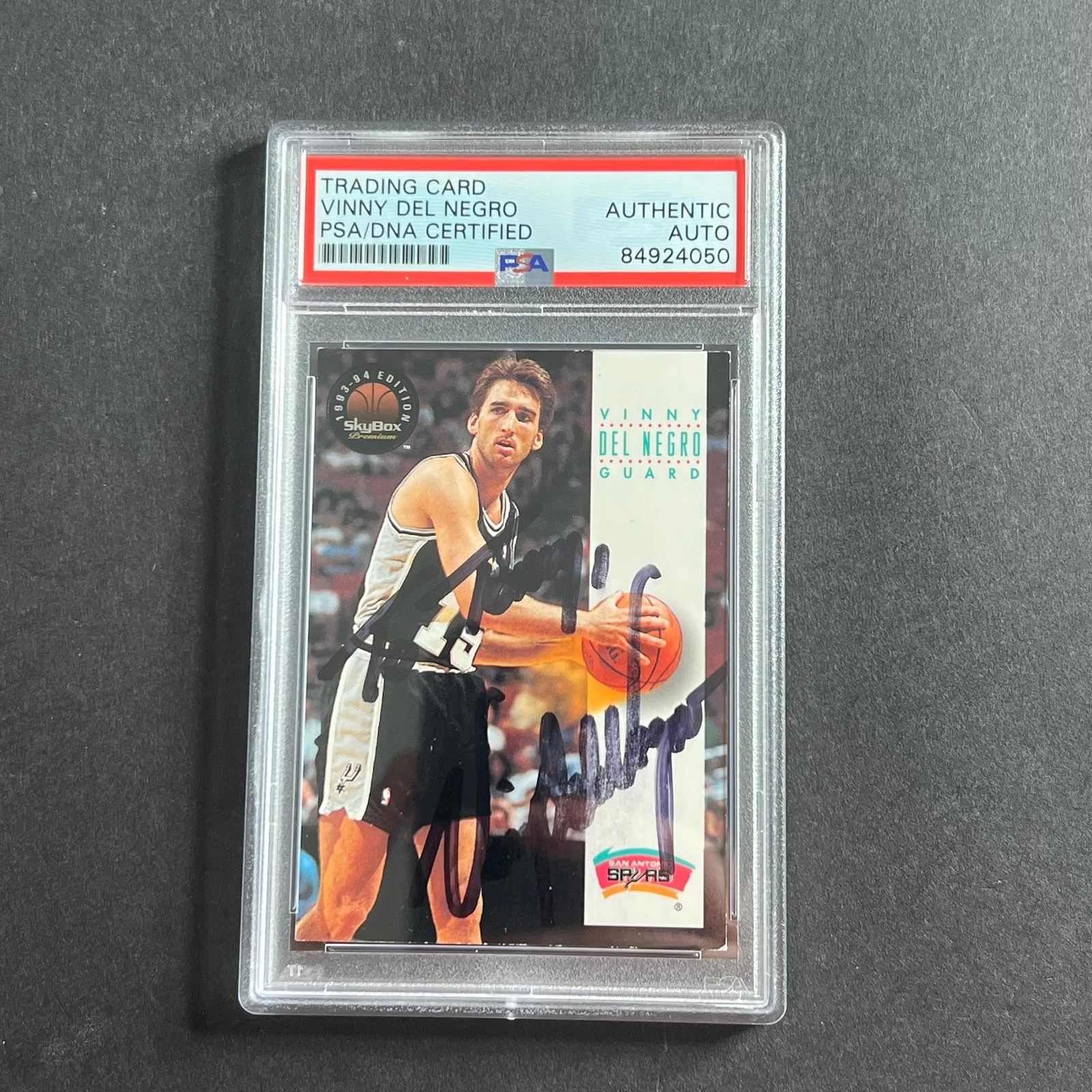 1993-94 Skybox #278 Vinny Del Negro Signed Card Auto 10 PSA Slabbed Spurs
