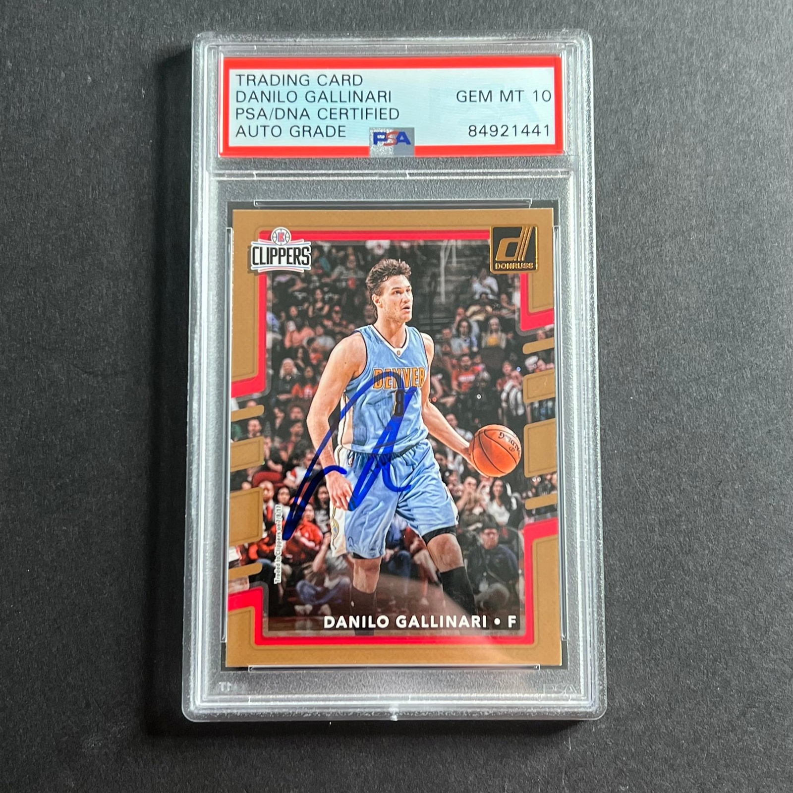 Copy of 2017-18 Donruss #62 Danilo Gallinari Signed AUTO 10 PSA Slabbed Clippers

